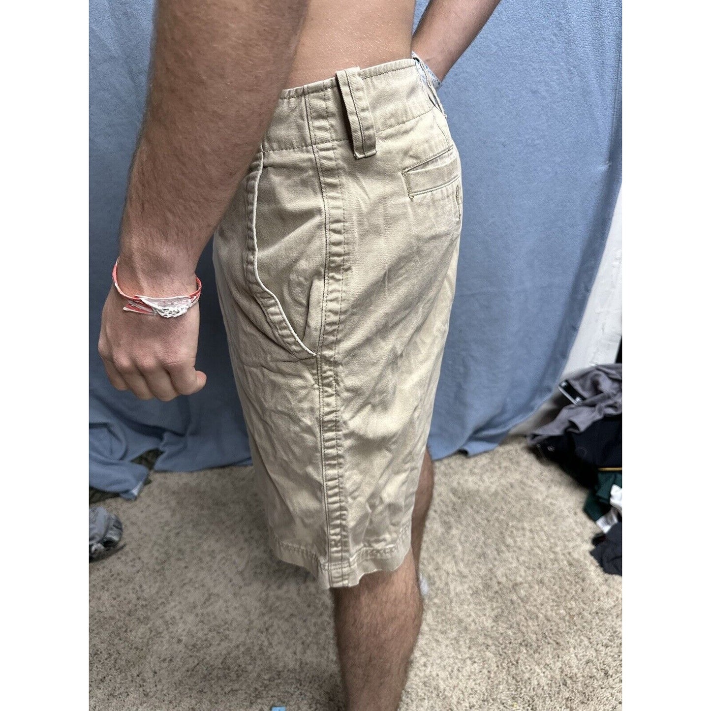 Men’s Khaki Gap Rugged Short Flat Front Shorts Size 36