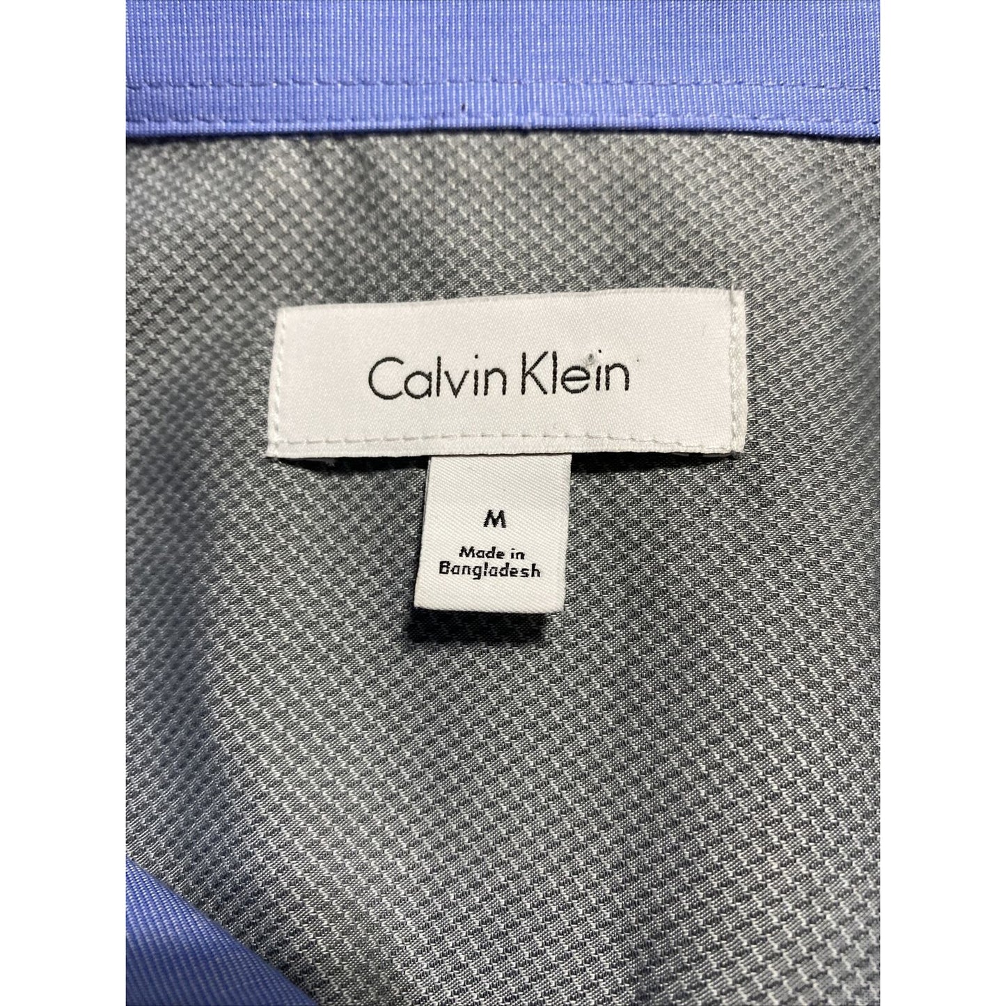 Calvin Klein Men’s Medium Plain Blue Button-Down Formal Cotton Long Sleeves