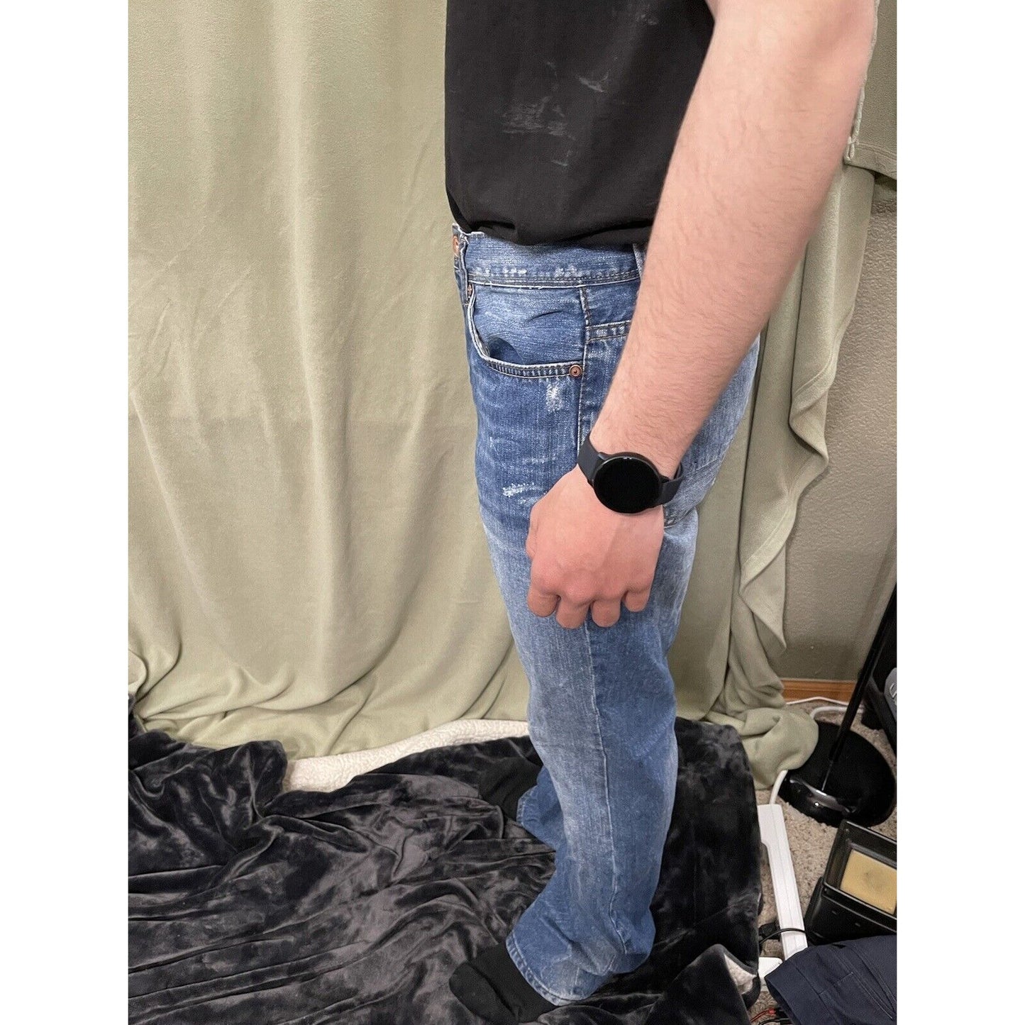 Men’s 33x32 Marc Moto Boot Throttle Blue Jeans