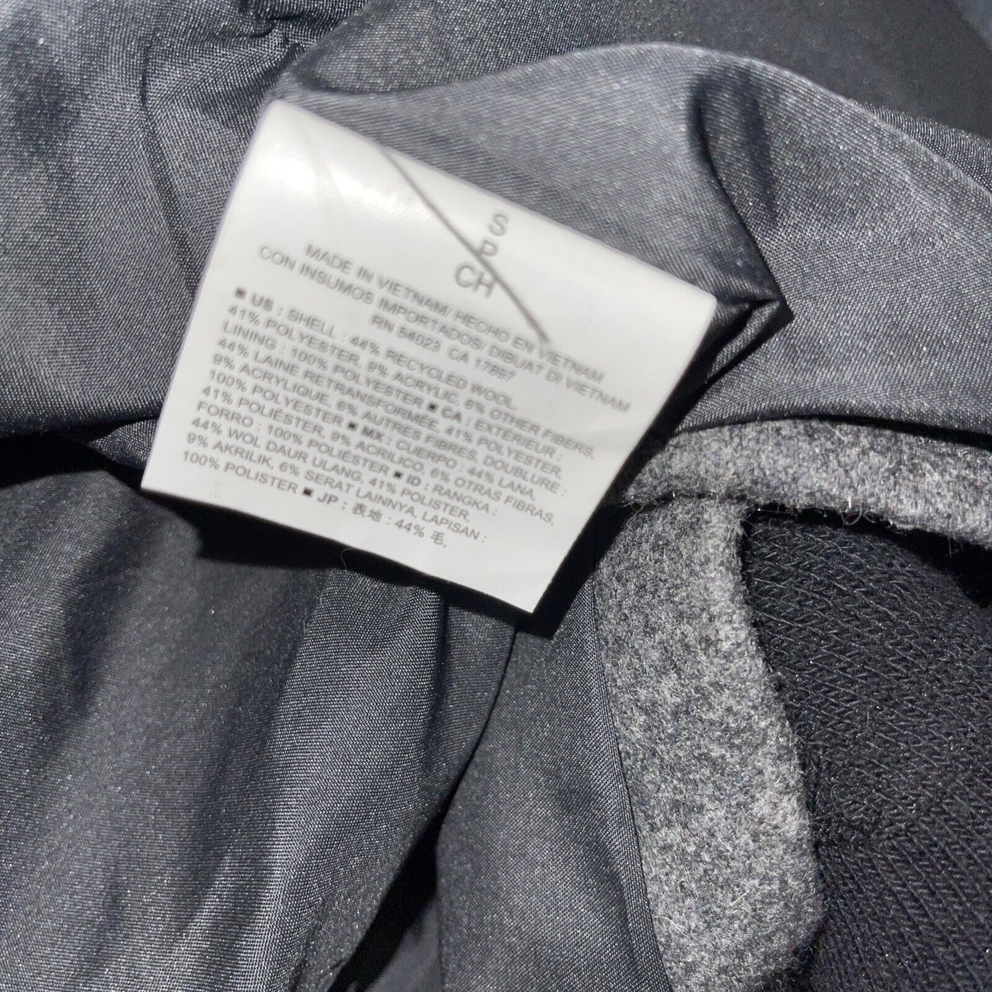 men's small gray old navy overcoat wool poly blend