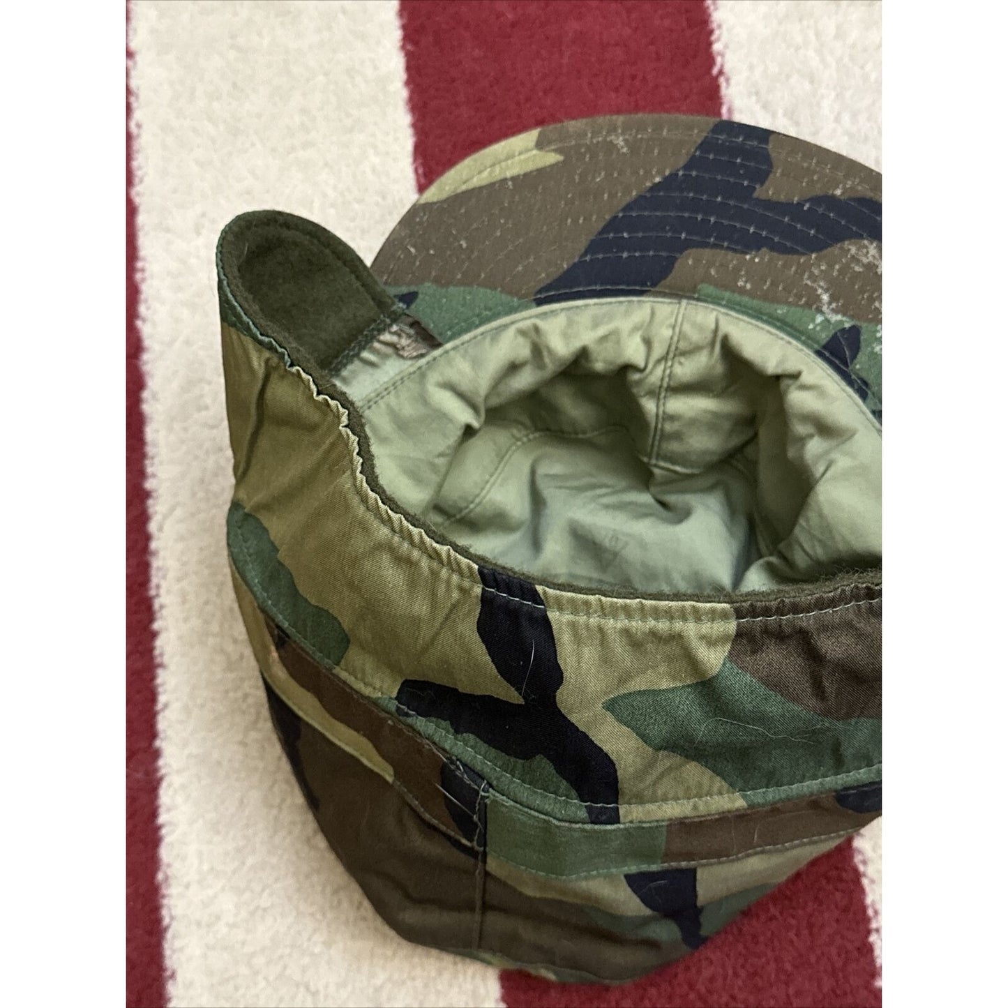 military cap hat cover BDU battle dress uniform camo 7 1/8 Built In Ear Flaps