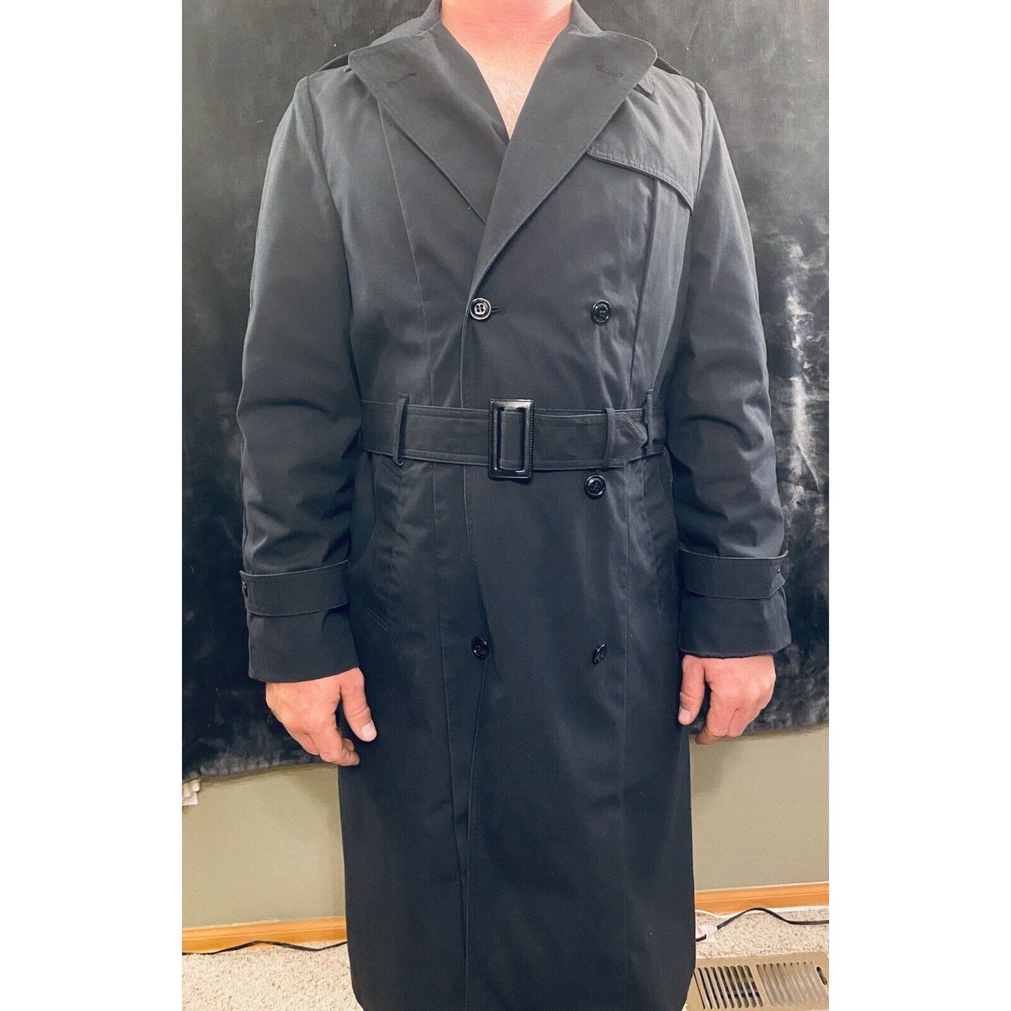 Women’s Black Double Breast Trench Coat DL DSCP Garrison Collection Military