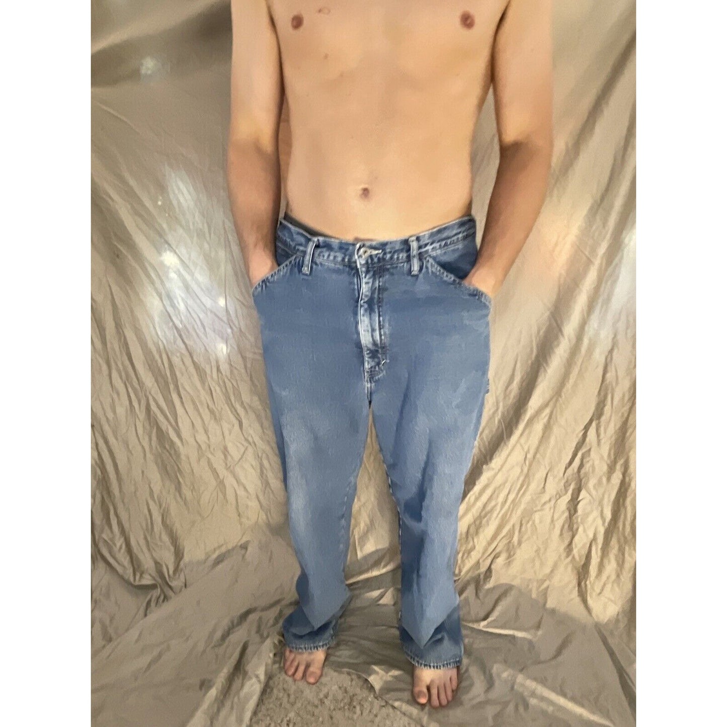 Vintage GAP Denim Carpenter Jeans Mens 38X32 Medium Wash Utility