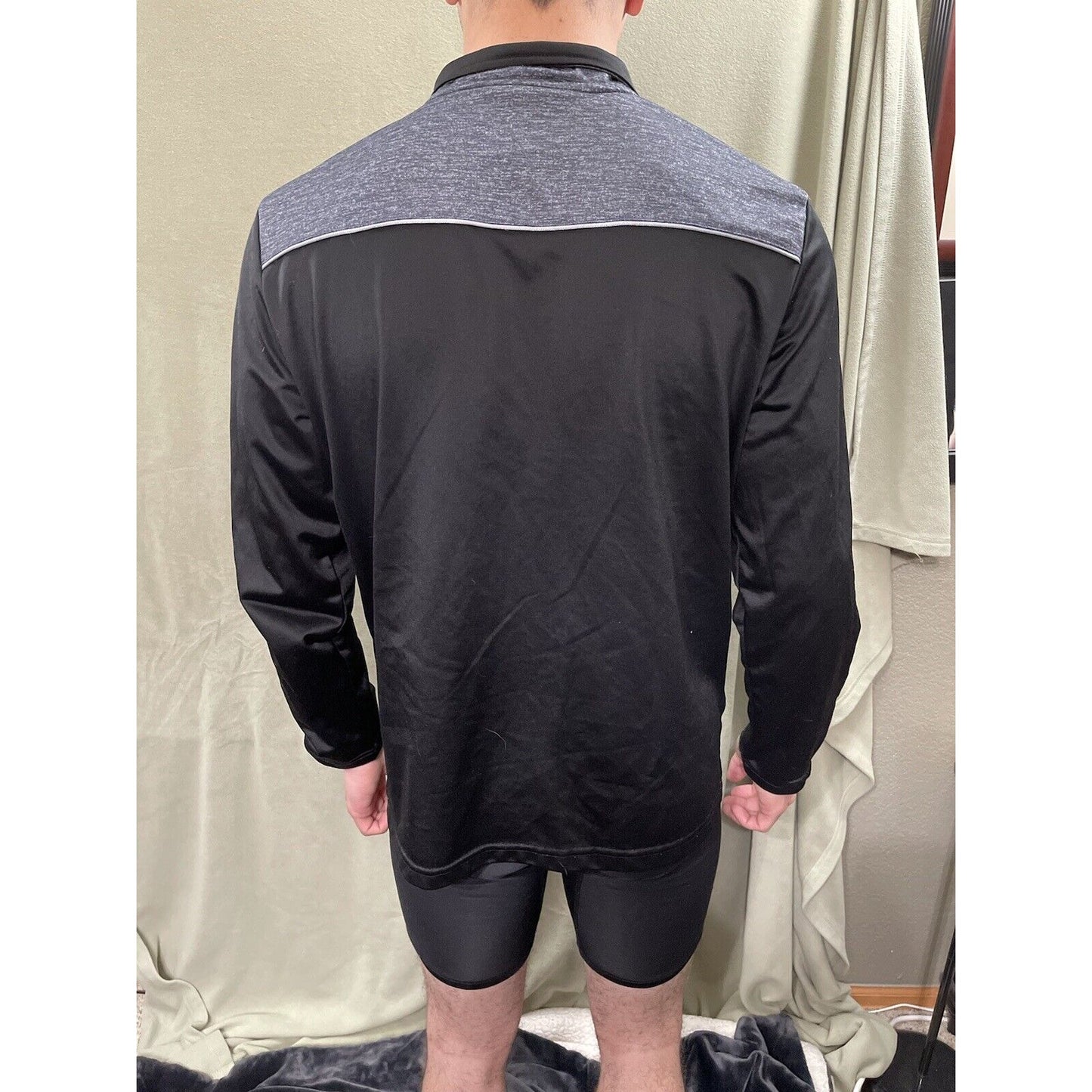 And1 Men's Black And Gray Full Zip Jacket Warm Up Sweats Medium Long Sleeve