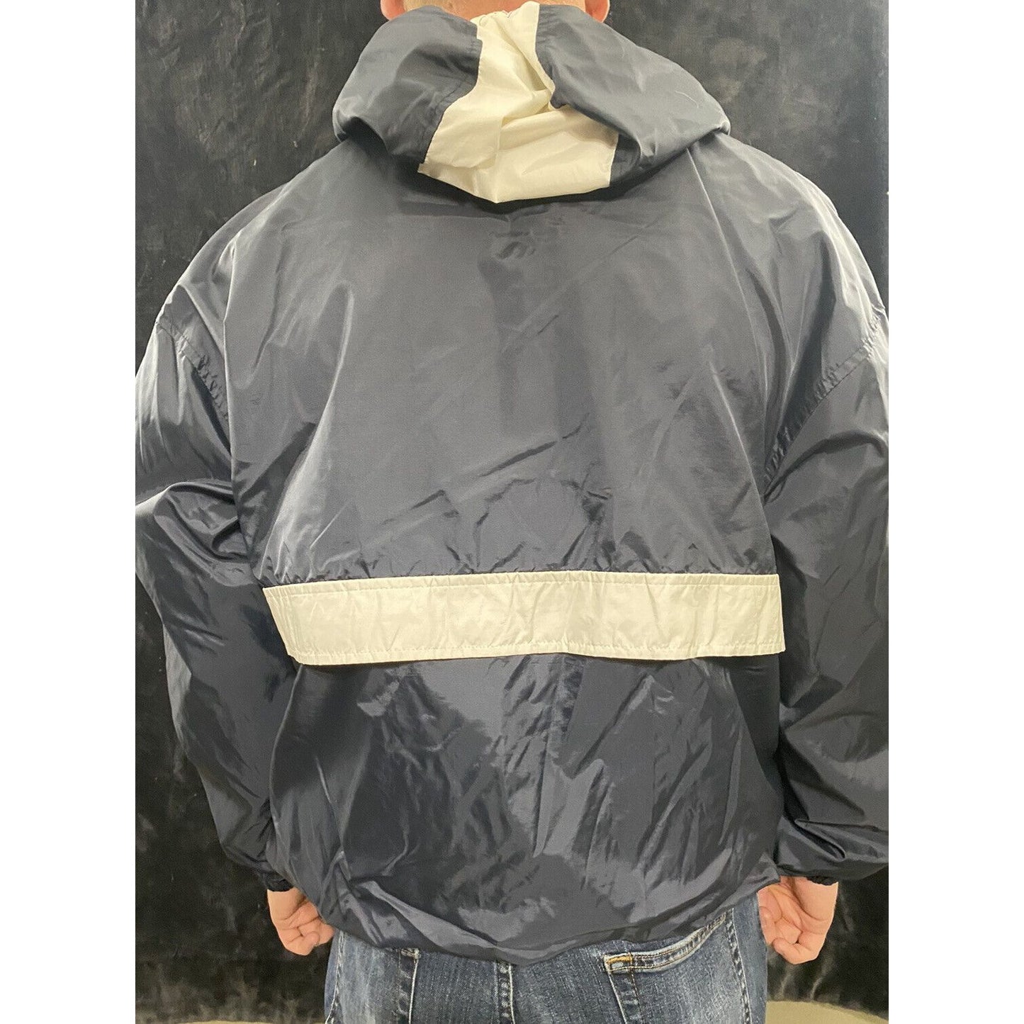 US AIR FORCE Holloway Men’s Large Windbreaker Navy Blue Jacket w/ White Stripe