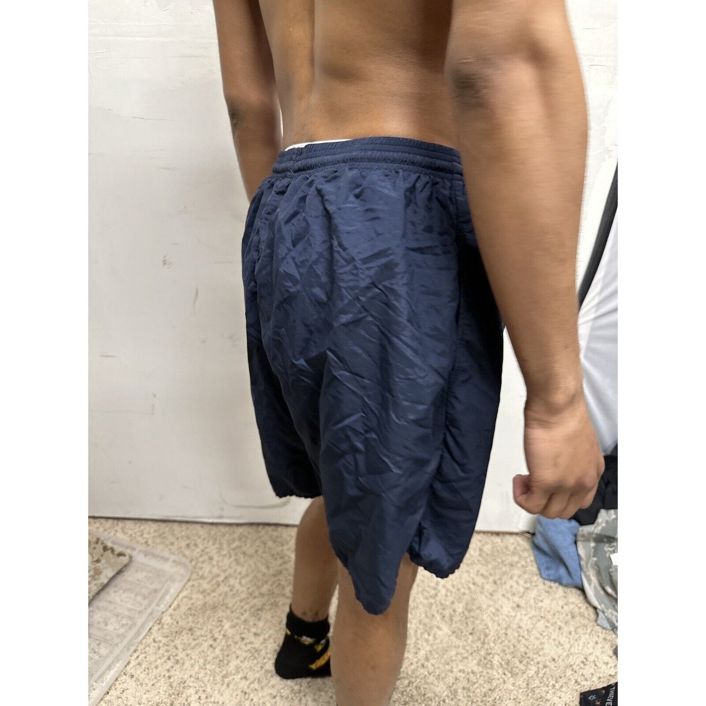 Men’s medium navy physical fitness trunks uniform shorts blue