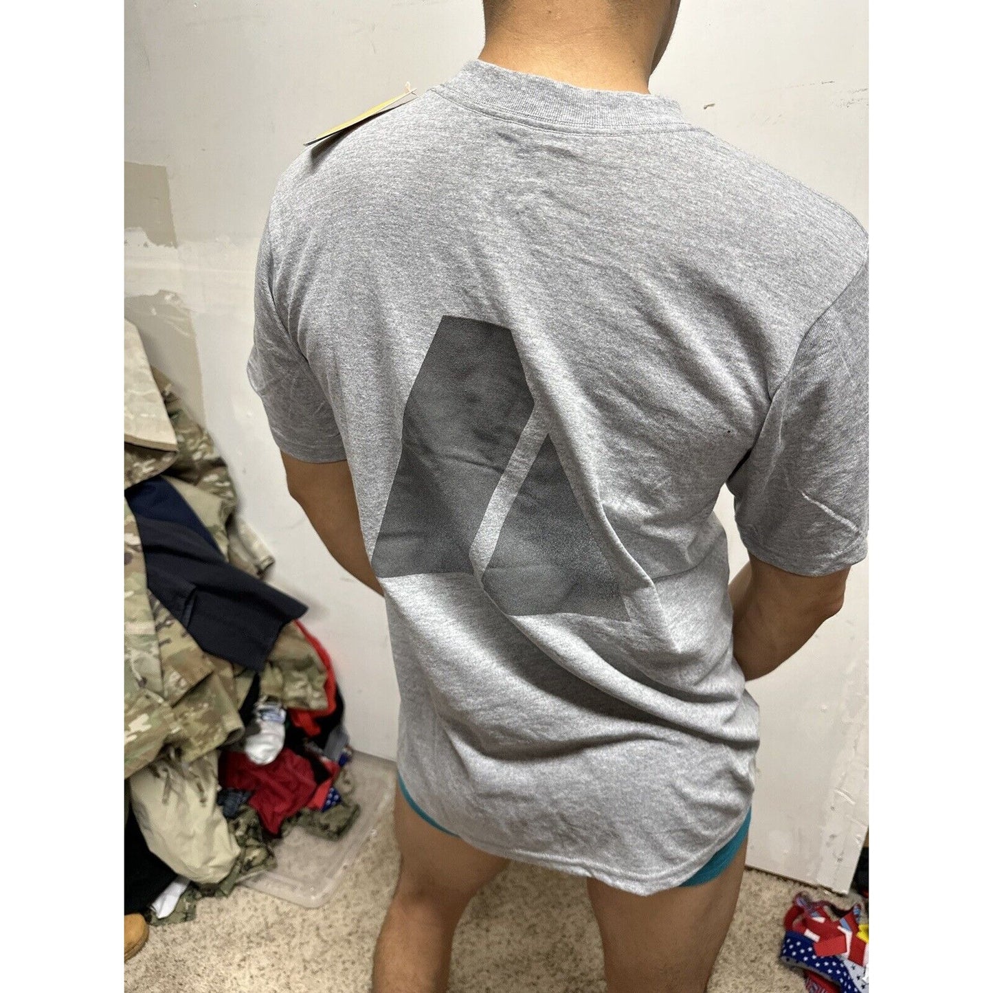 Men’s Soffe Small Dri Release Gray Army Pt Uniform Short Short Sleeve