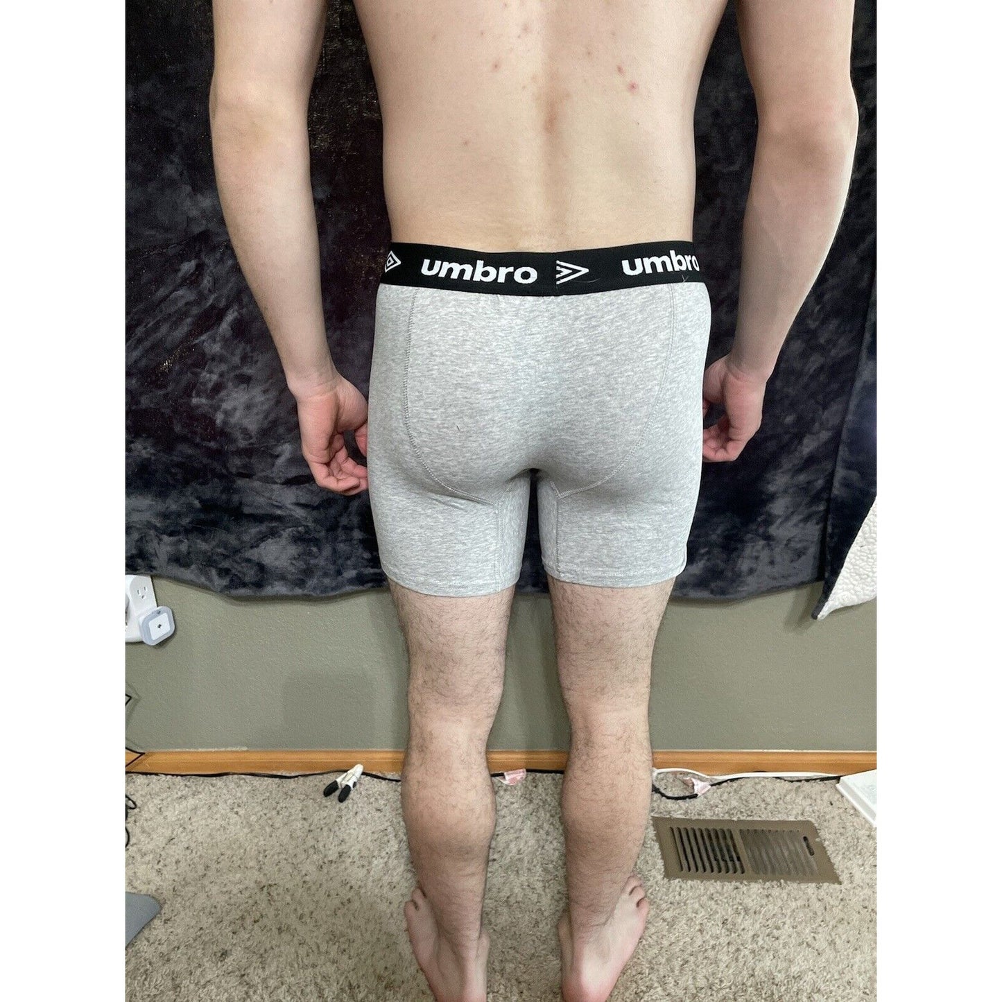 Men’s Large Umbro Gray Boxer Briefs New