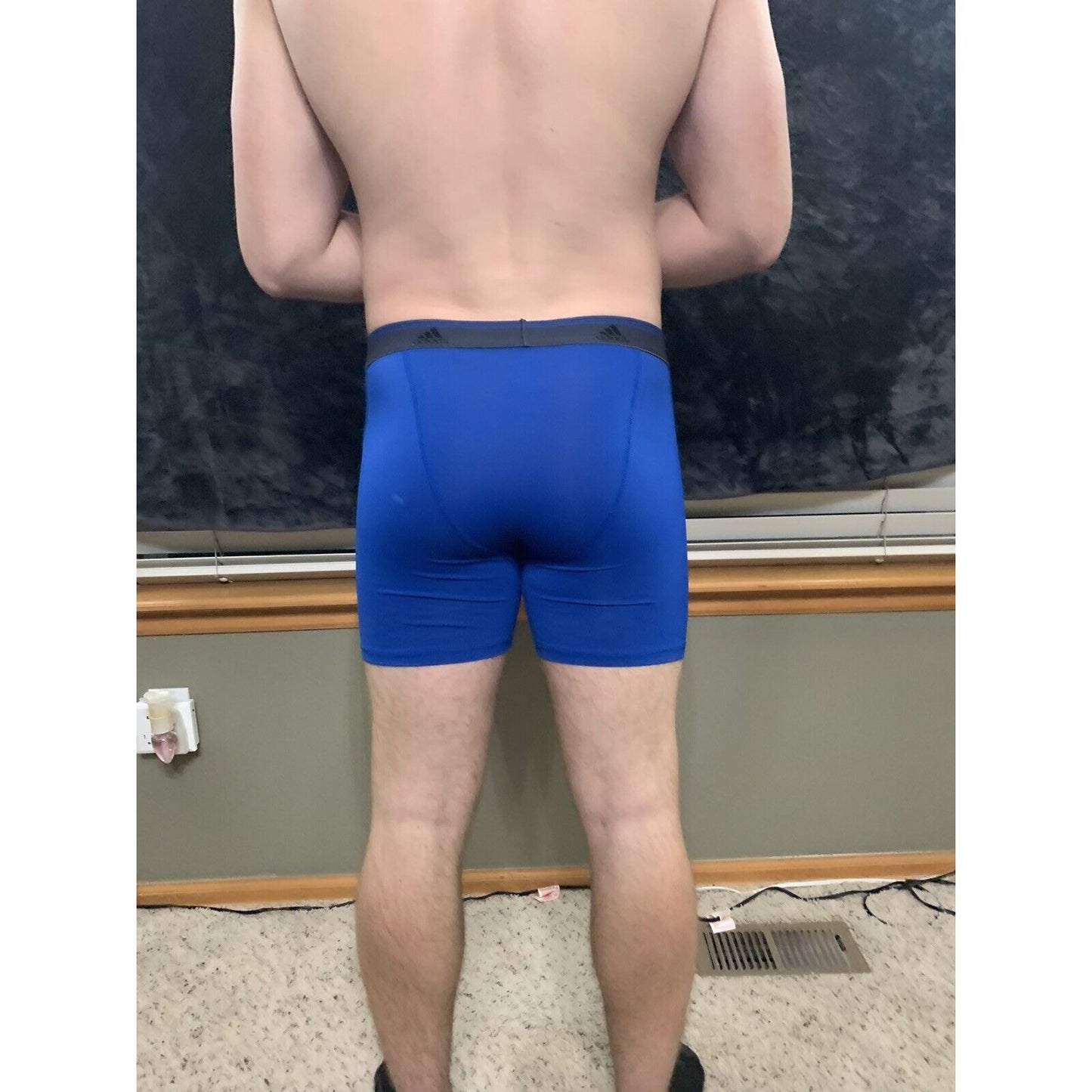 Men’s Adidas 9% Spandex Compression Shorts Royal Blue XL