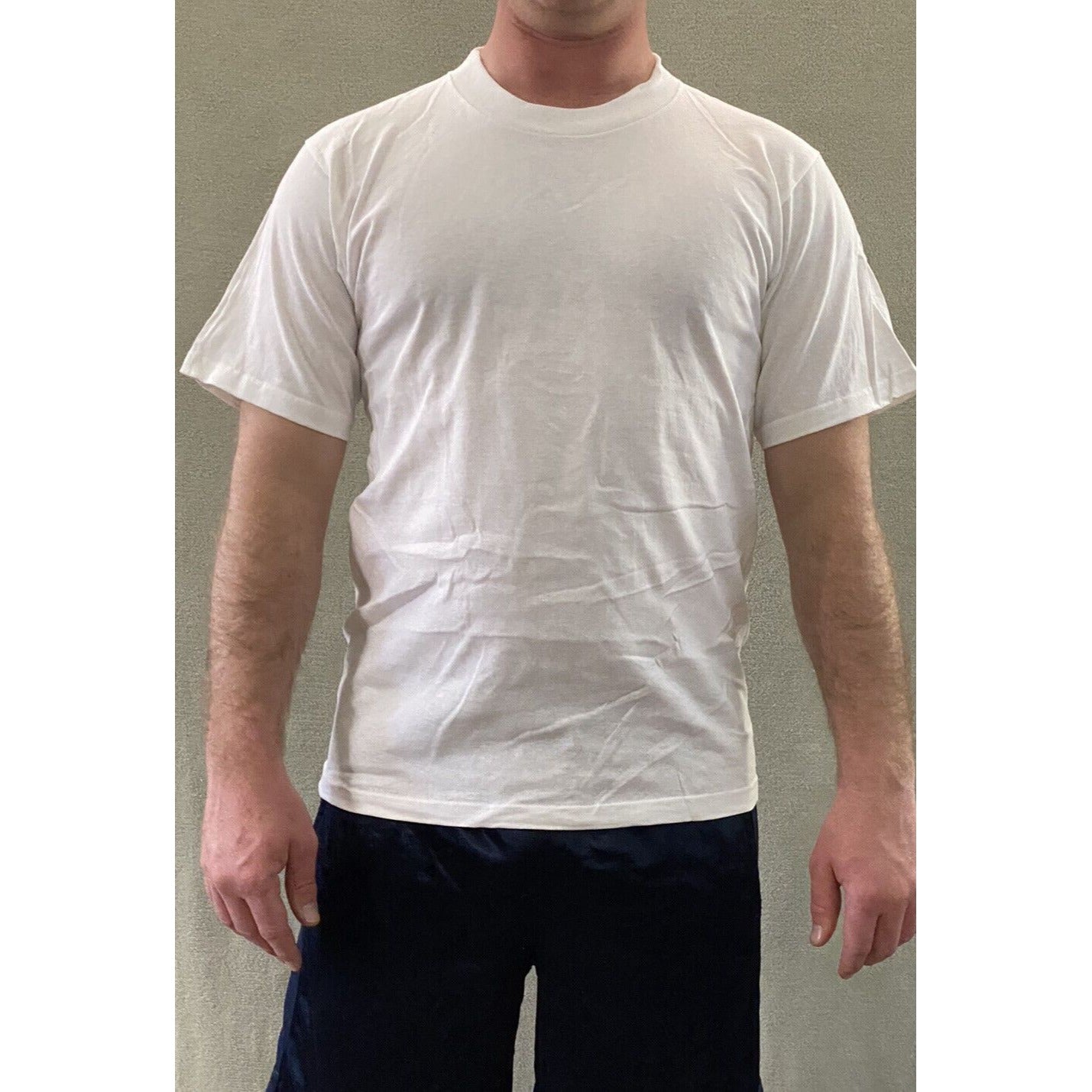 The Cotton Exchange Men’s Medium Plain Solid White Cotton T-shirt