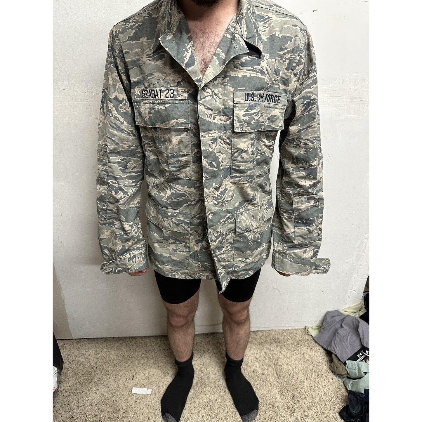 Men’s USAF Abu Airman Battle Uniform Civil Air Patrol Tool Uniform Blouse 46R