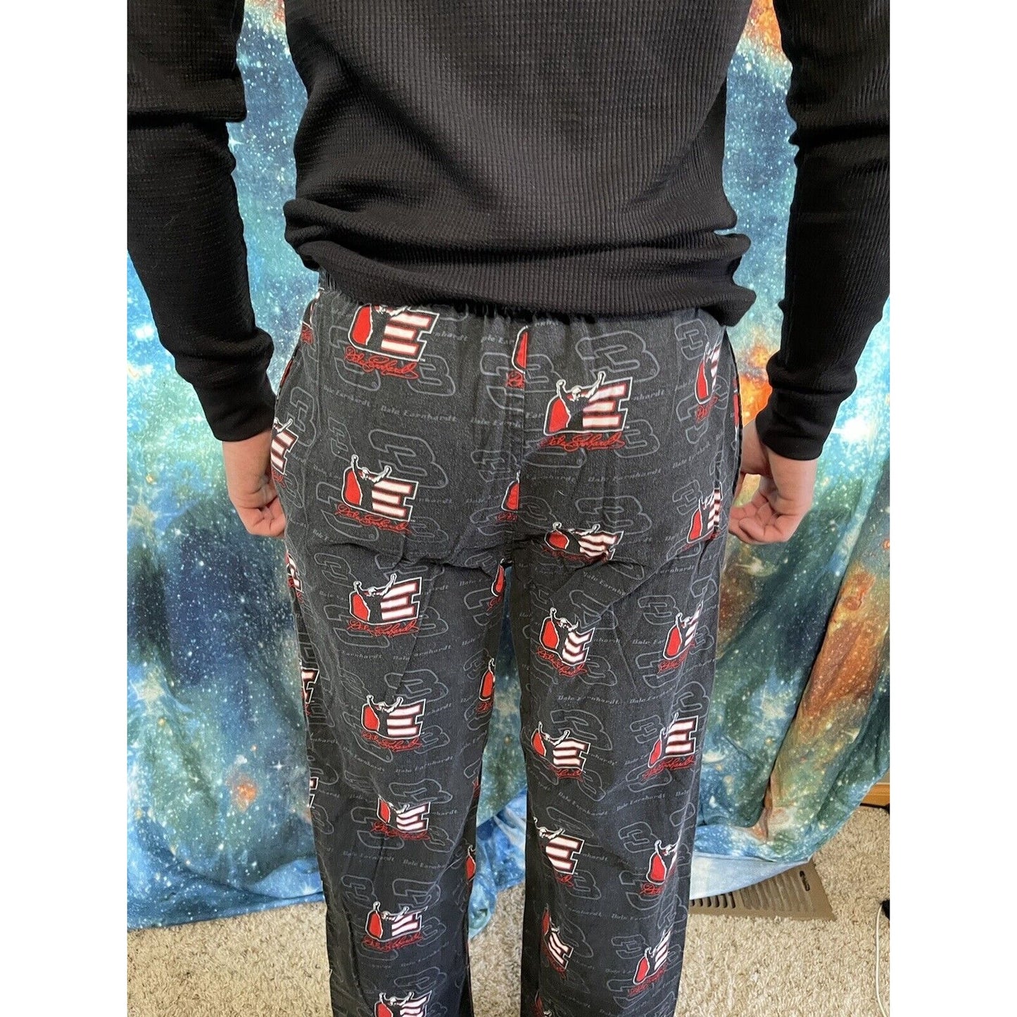 Men’s Winner’s Circle Small Sleepwear Lounge Pants Black Dale Earnhardt
