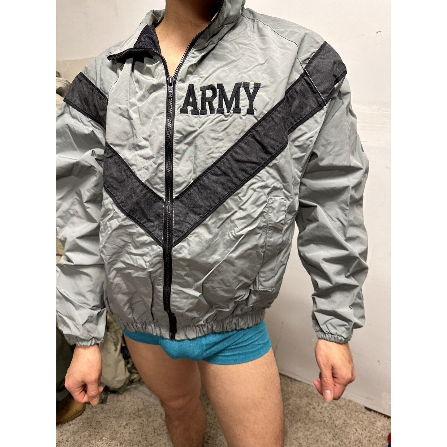 Men’s Army Pt Gray Jacket Small Long Uniform Top