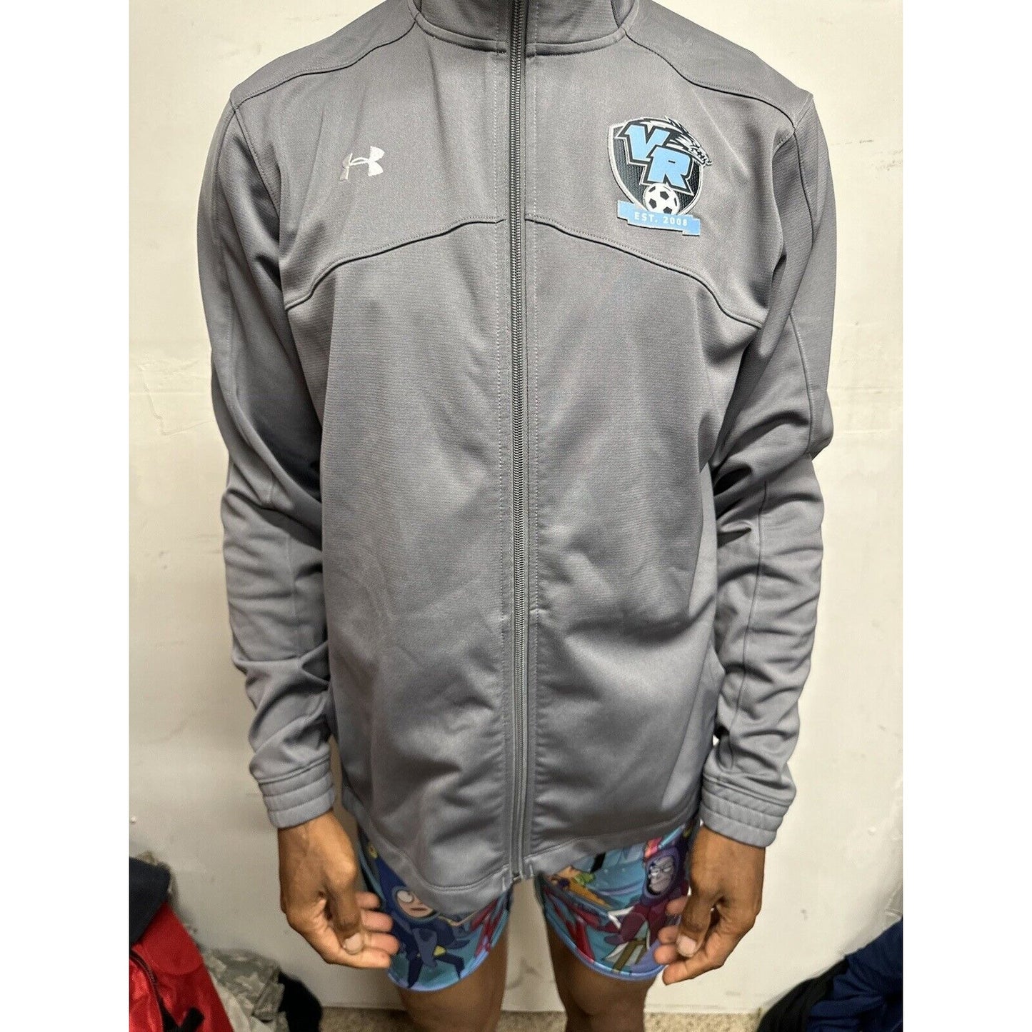 Men’s Gray Under Armour Large Visit Ridge High School Soccer Full Zip Jacket