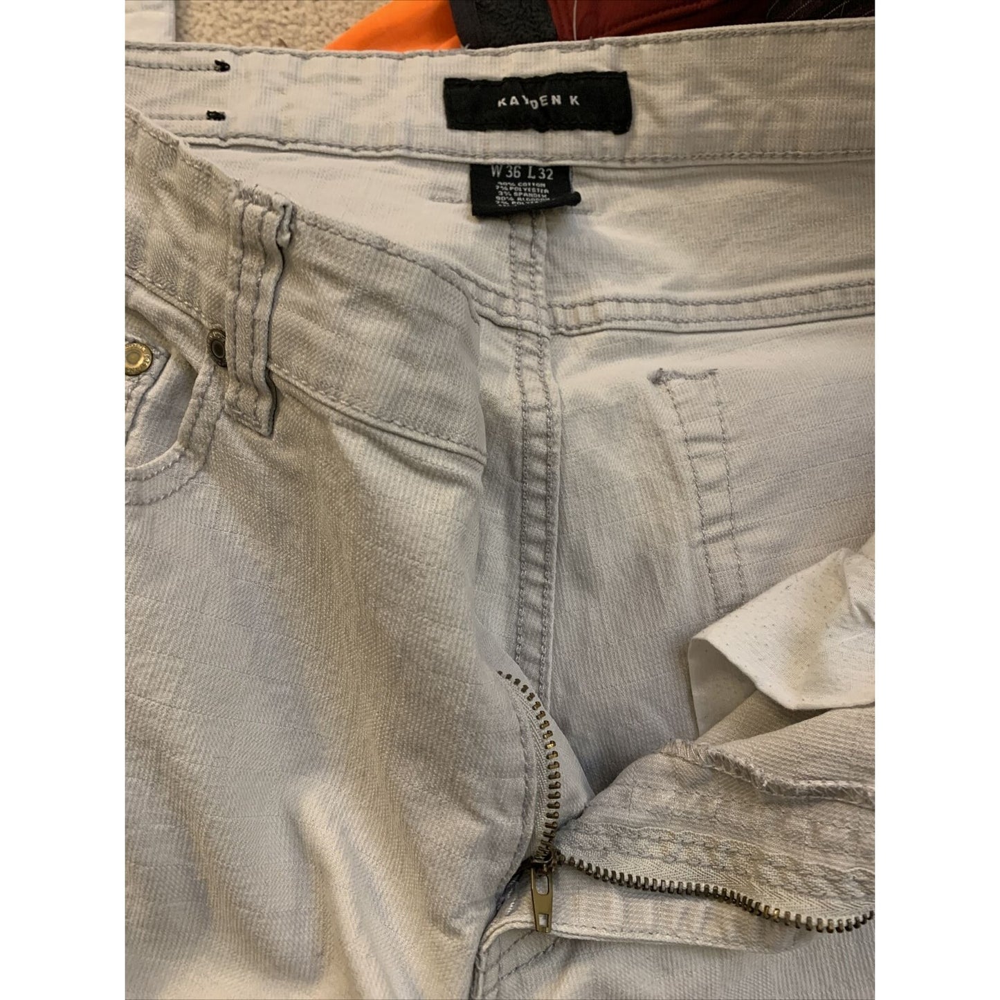 Kayden K Jeans Skinny Twill Denim Khaki / Cream