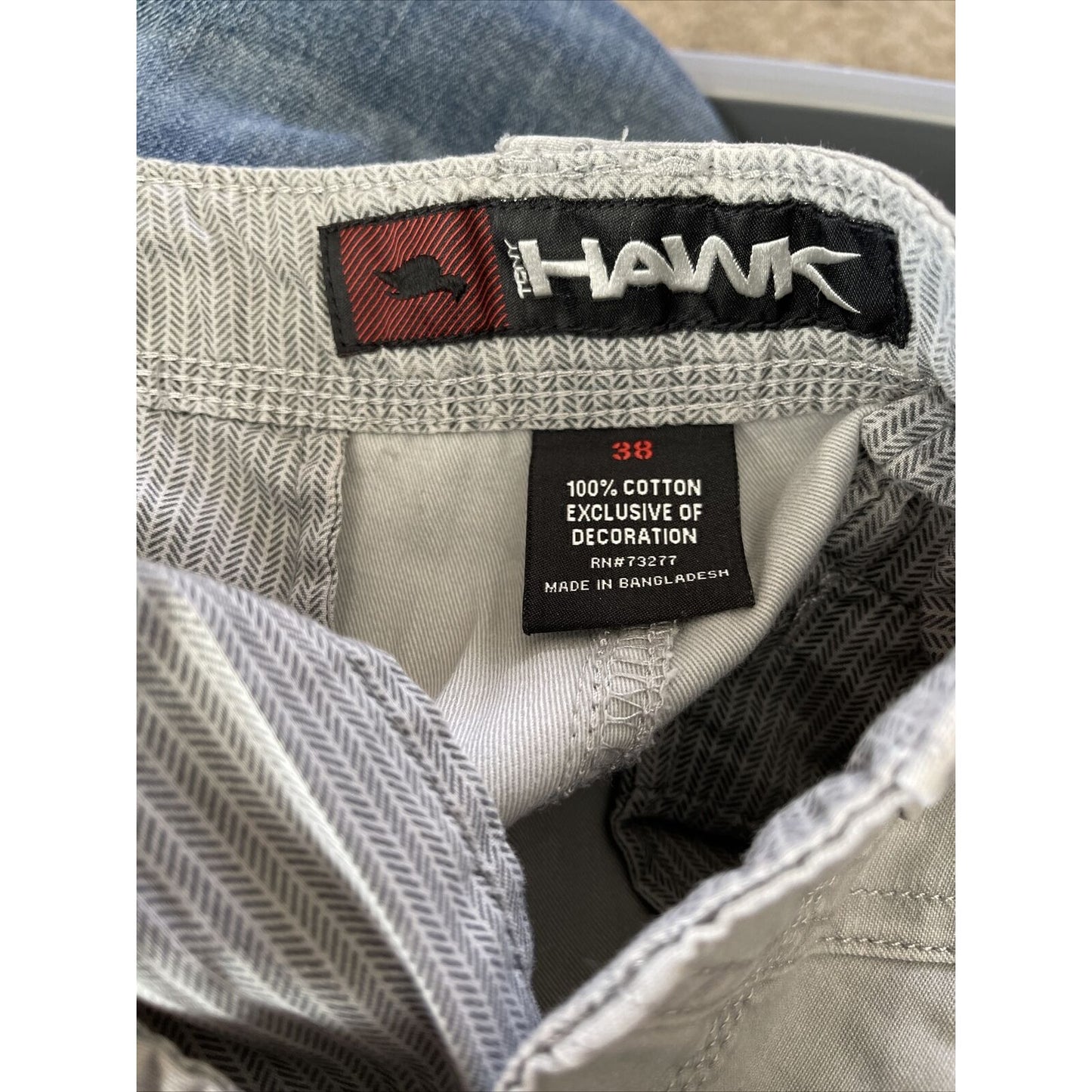Tony Hawk Mens 7 Pocket Cargo Shorts Skater Skateboarding Tan Khaki Size 38