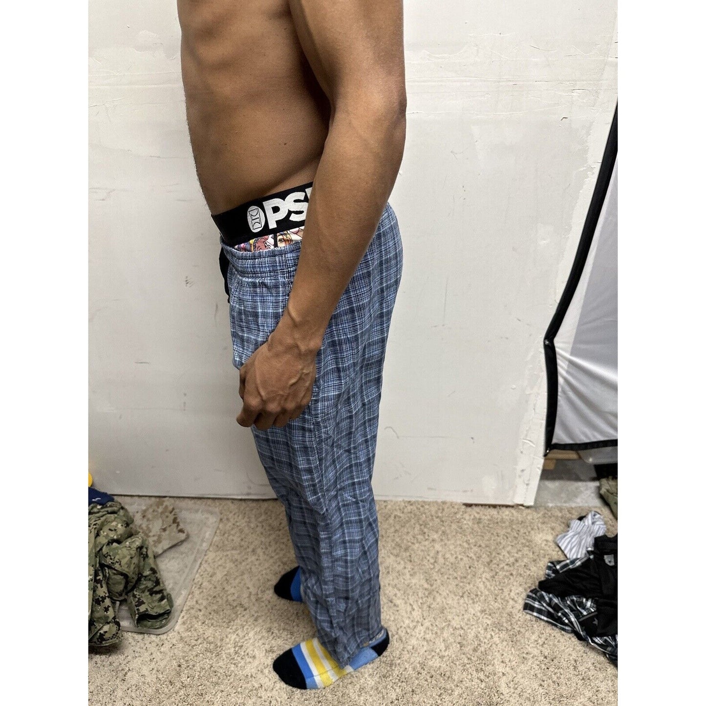 Men’s Blue Plaid Hathaway Sport Small Lounge Pants Pajamas