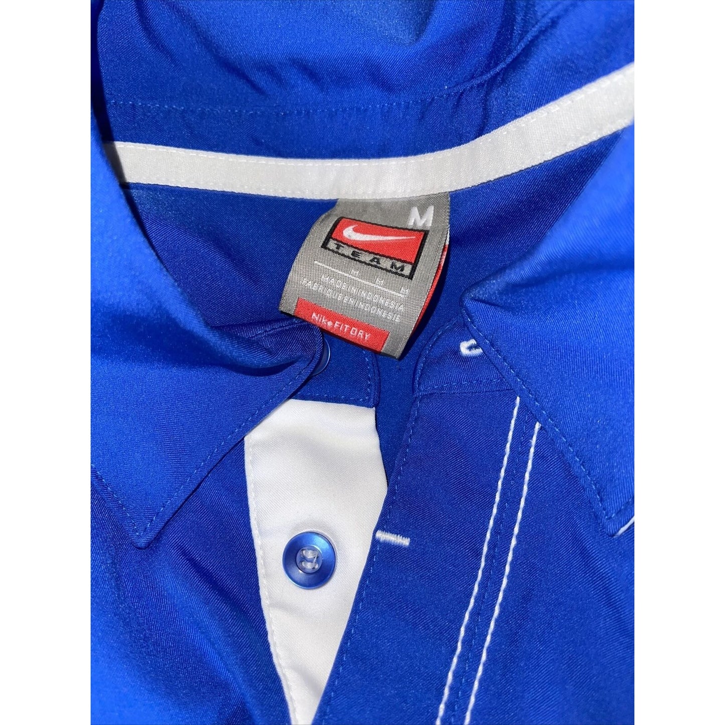 Nike Team Fit-Dry Mens Air Force Falcons Blue White Coaches Polo Shirt Med EUC