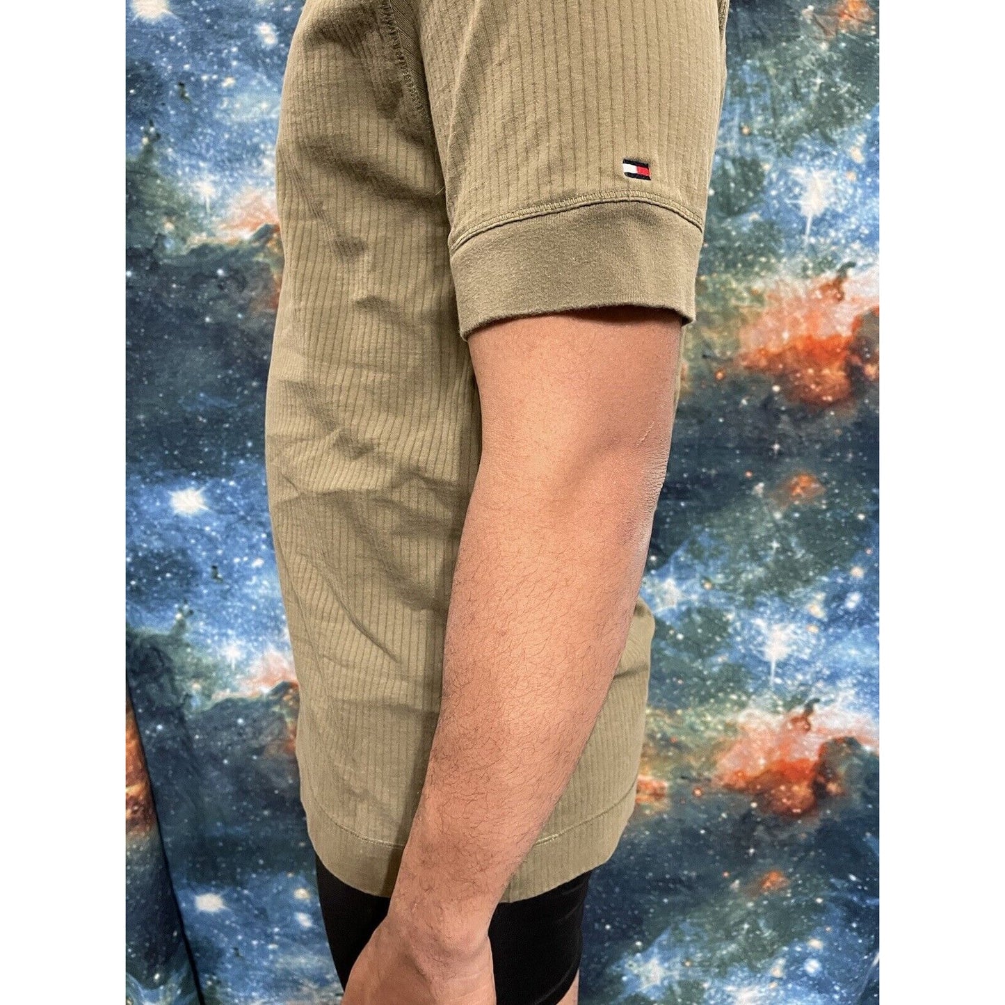 Tommy Hilfiger Men’s Olive Green Polo Shirt Short Sleeve Large