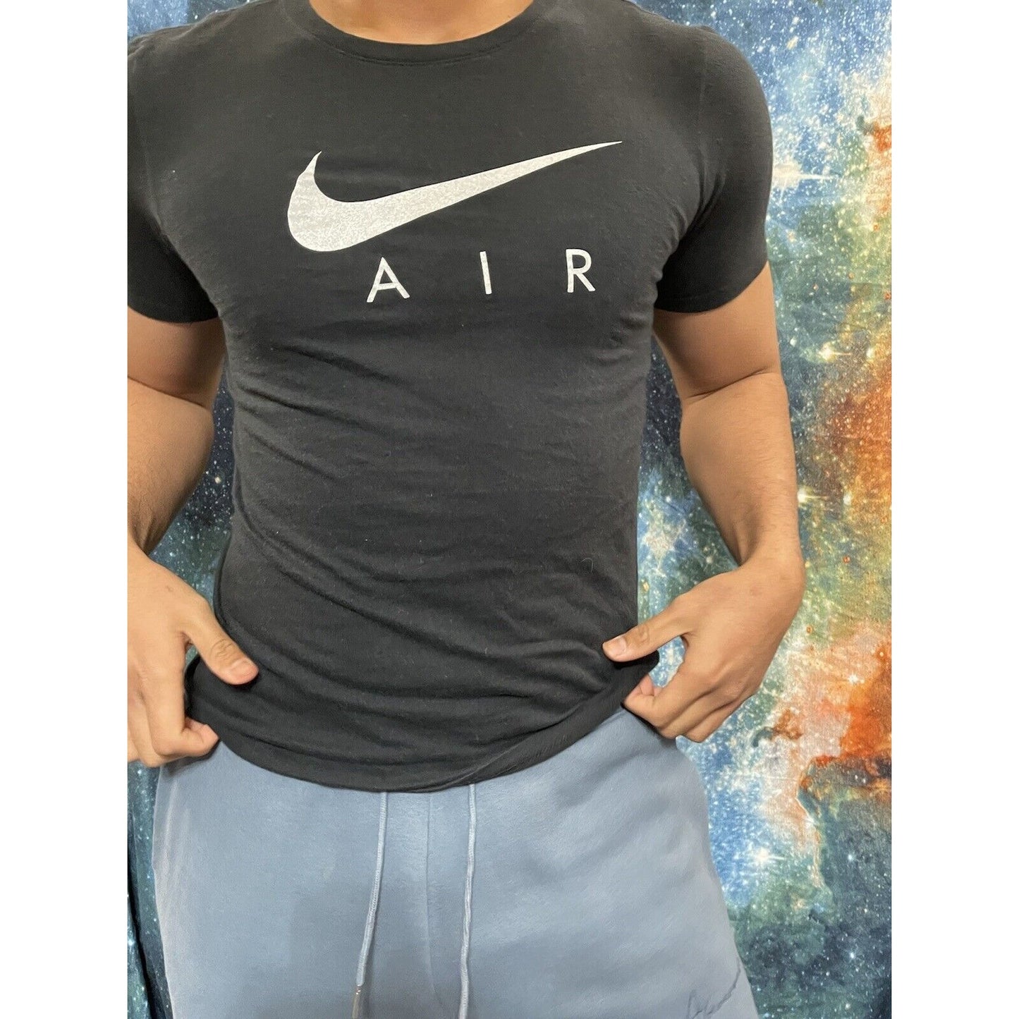 Nike Air Mens T-Shirt Athletic Short Sleeve Swoosh AIR Logo Graphic Gym Active