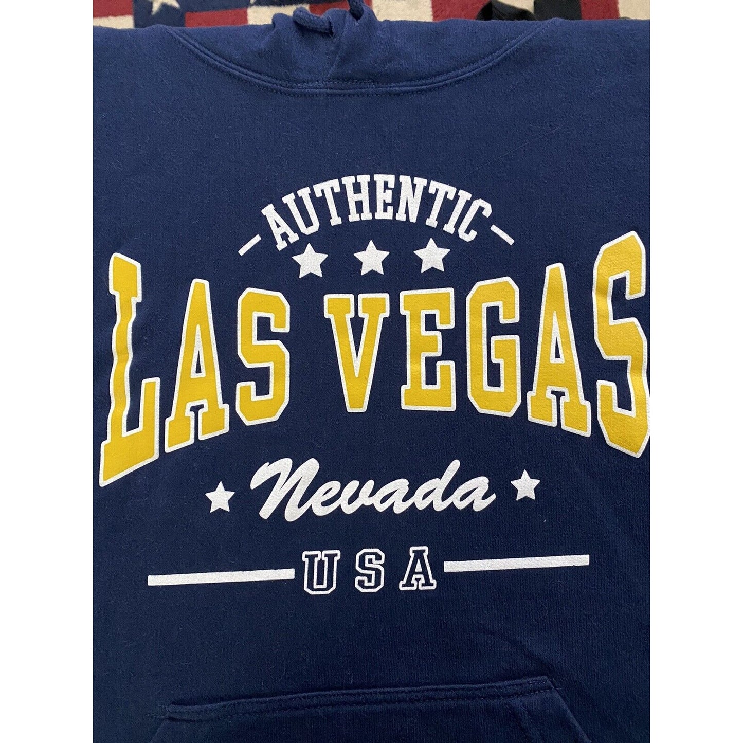 LAS VEGAS NEVADA Authentic USA Point Sportswear Navy Blue Men’s Large Hoodie
