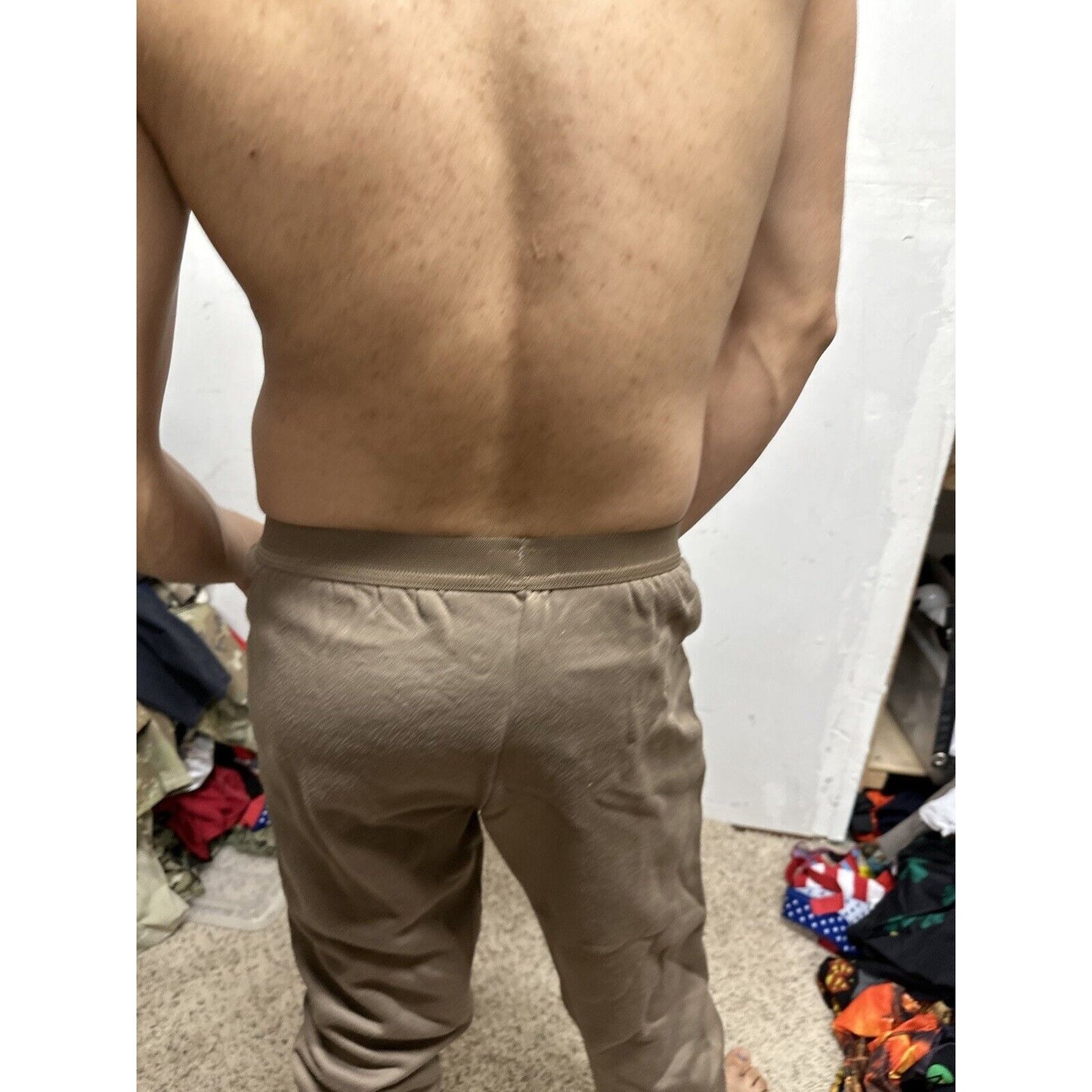 Men’s Cold Weather Brown Drawers Large Thermal Army Air Force Pants