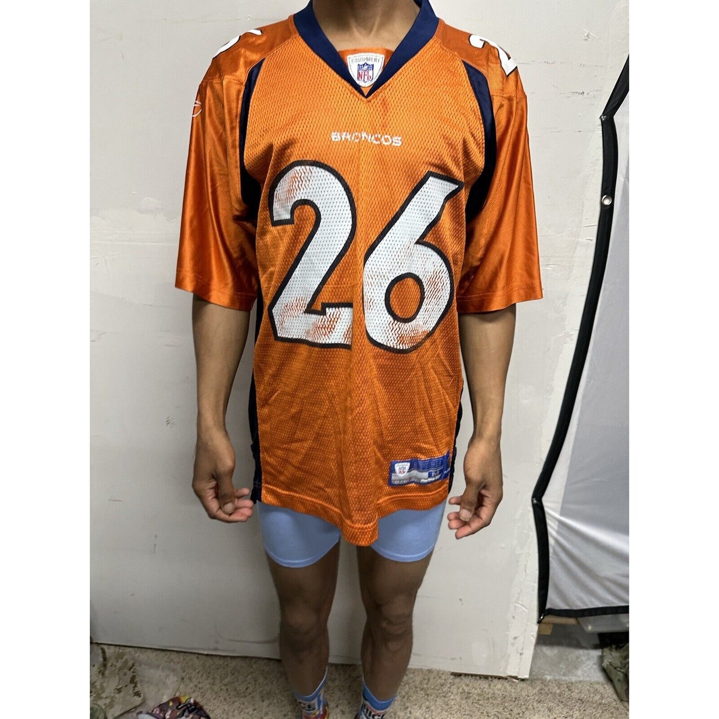 Men’s NFL Equipment Reebok Denver Broncos 26 Bell Football Jersey