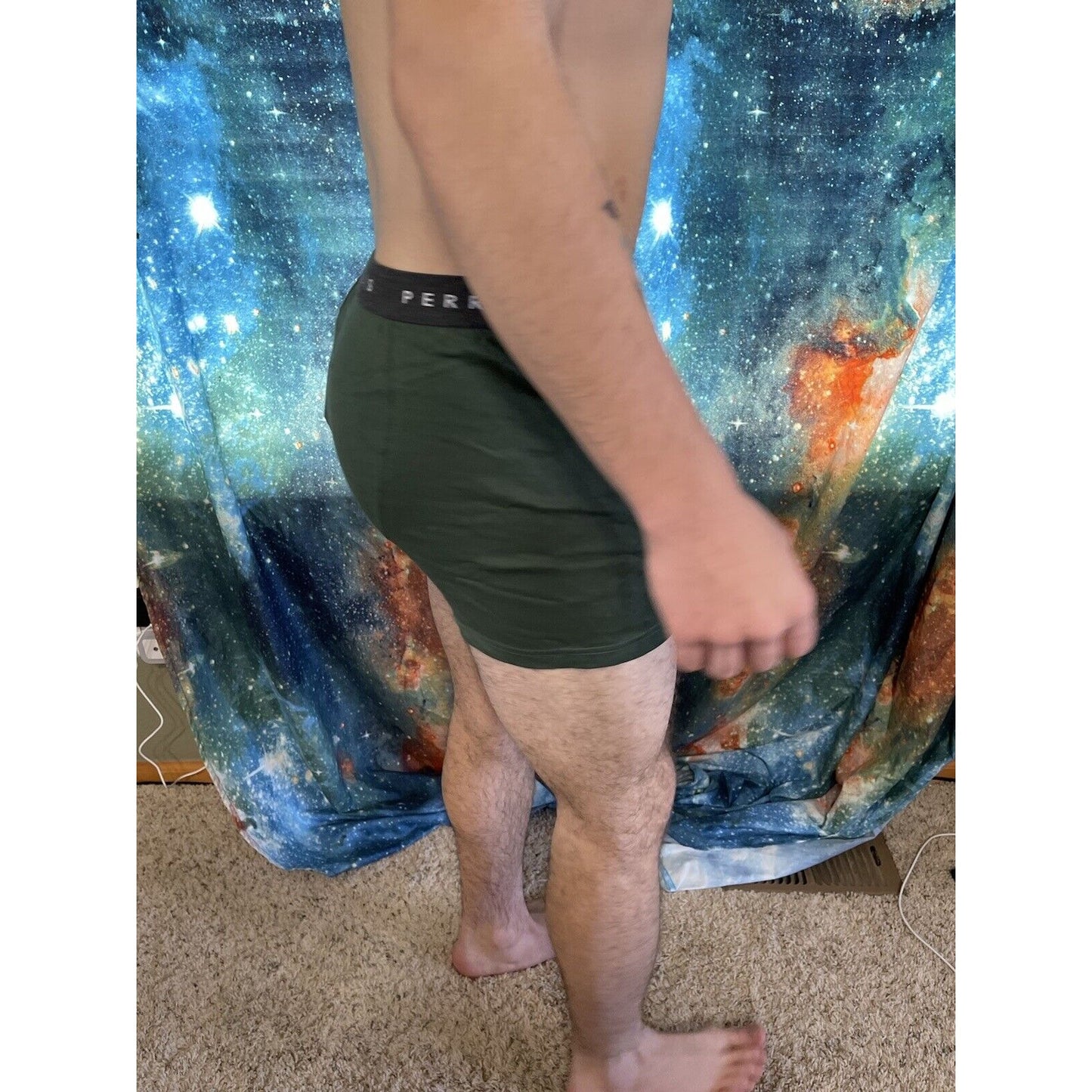 men's perry ellis portfolio green compression shorts large New And Unworn
