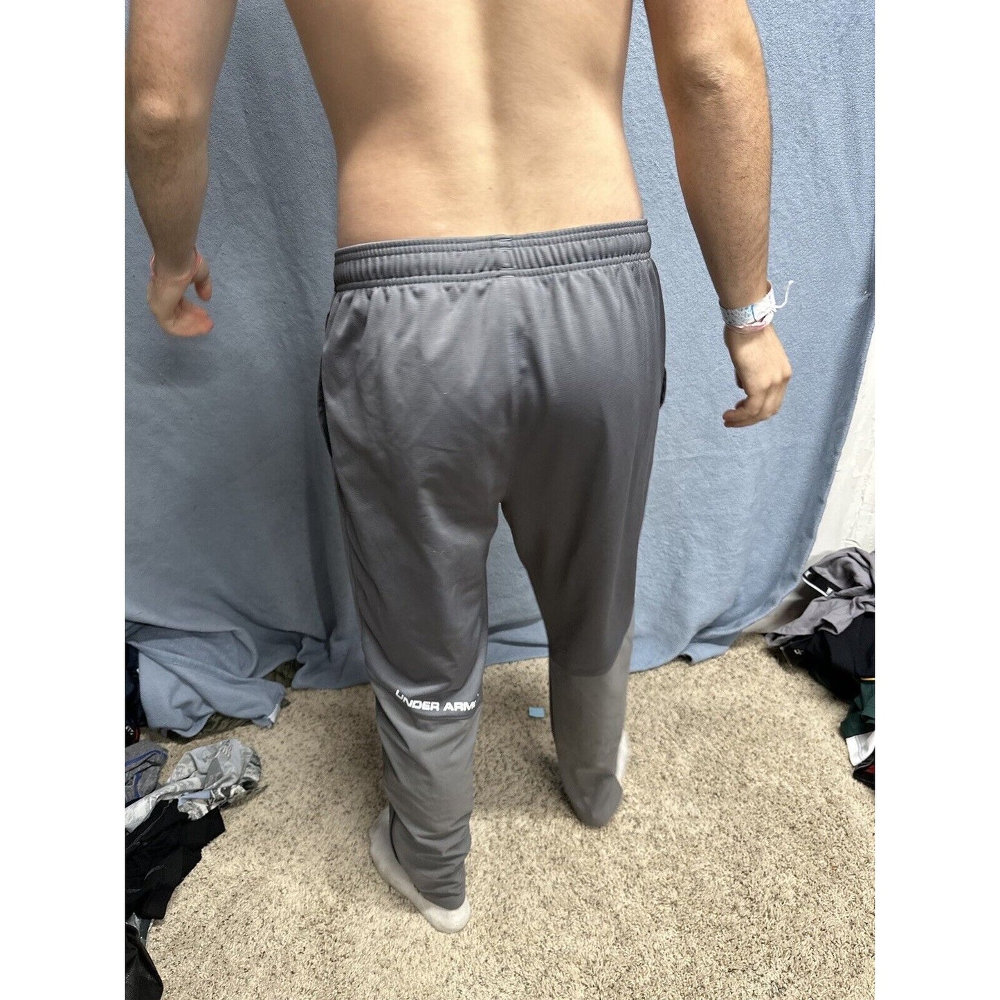 Men’s Gray Fitted Large Under Armour Sweatpants With Pockets MG
