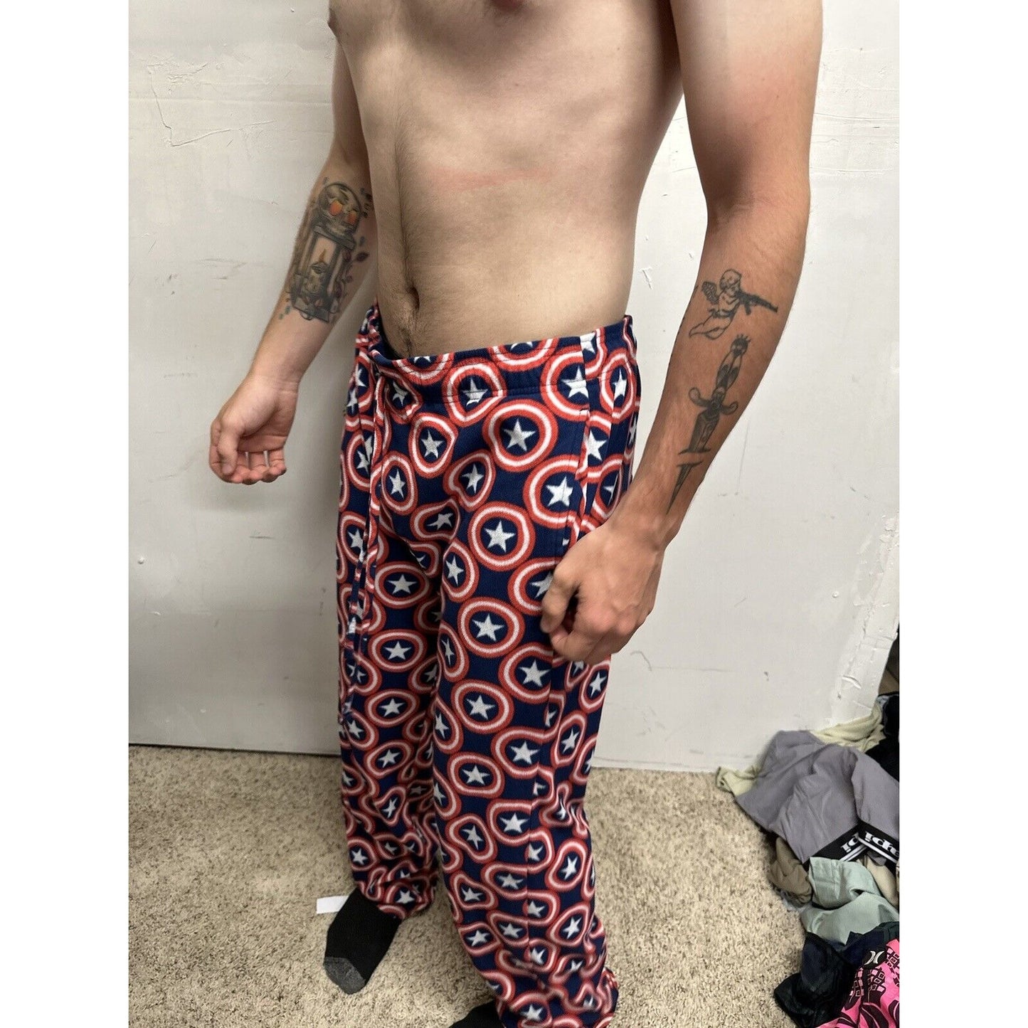 Men’s Marvel Captain America xL Flannel Lounge Wear Pajama Pants