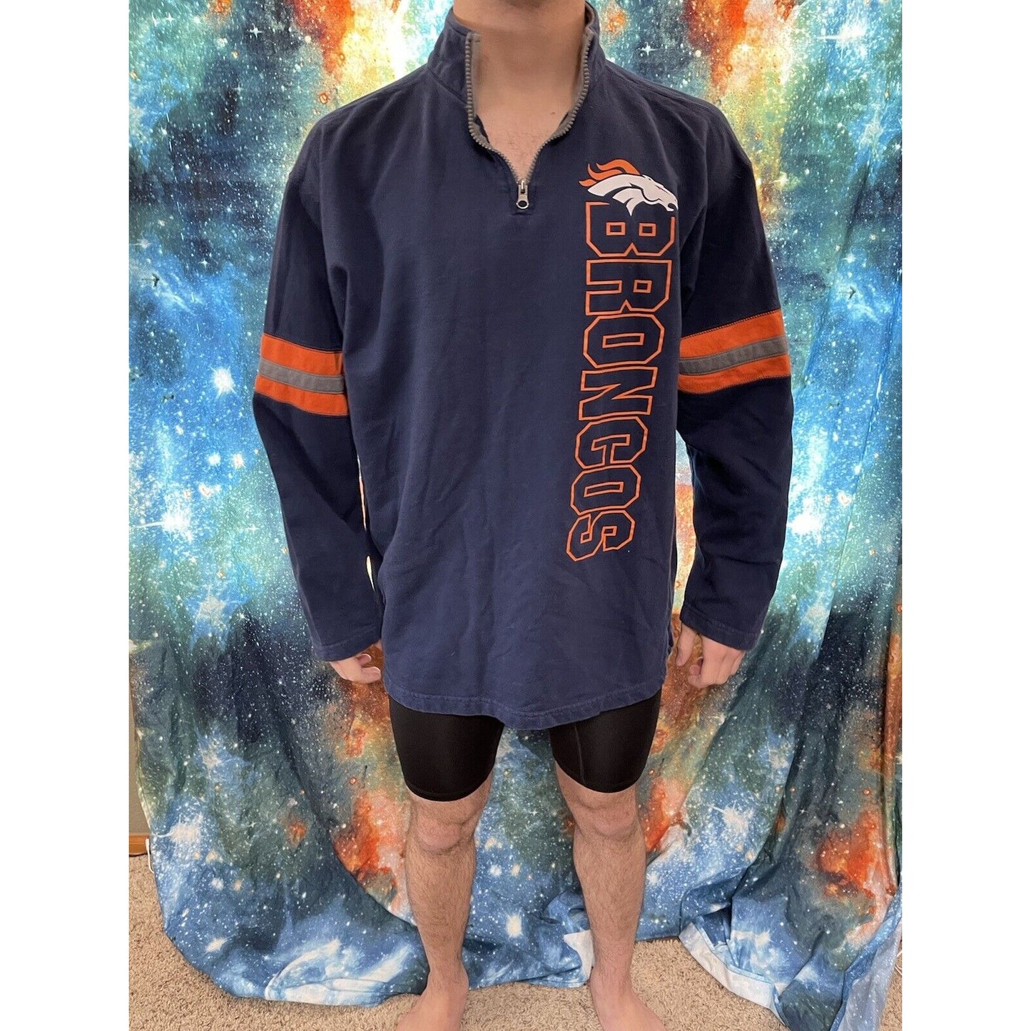 Men's NFL team apparel denver broncos pull over medium