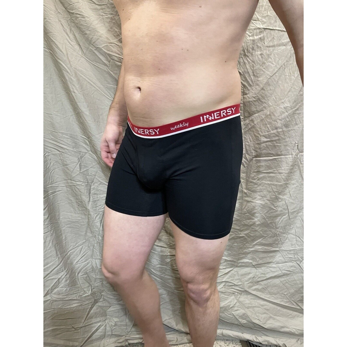 Inersy Weekly Men's black boxer briefs Red band New And Unworn Large