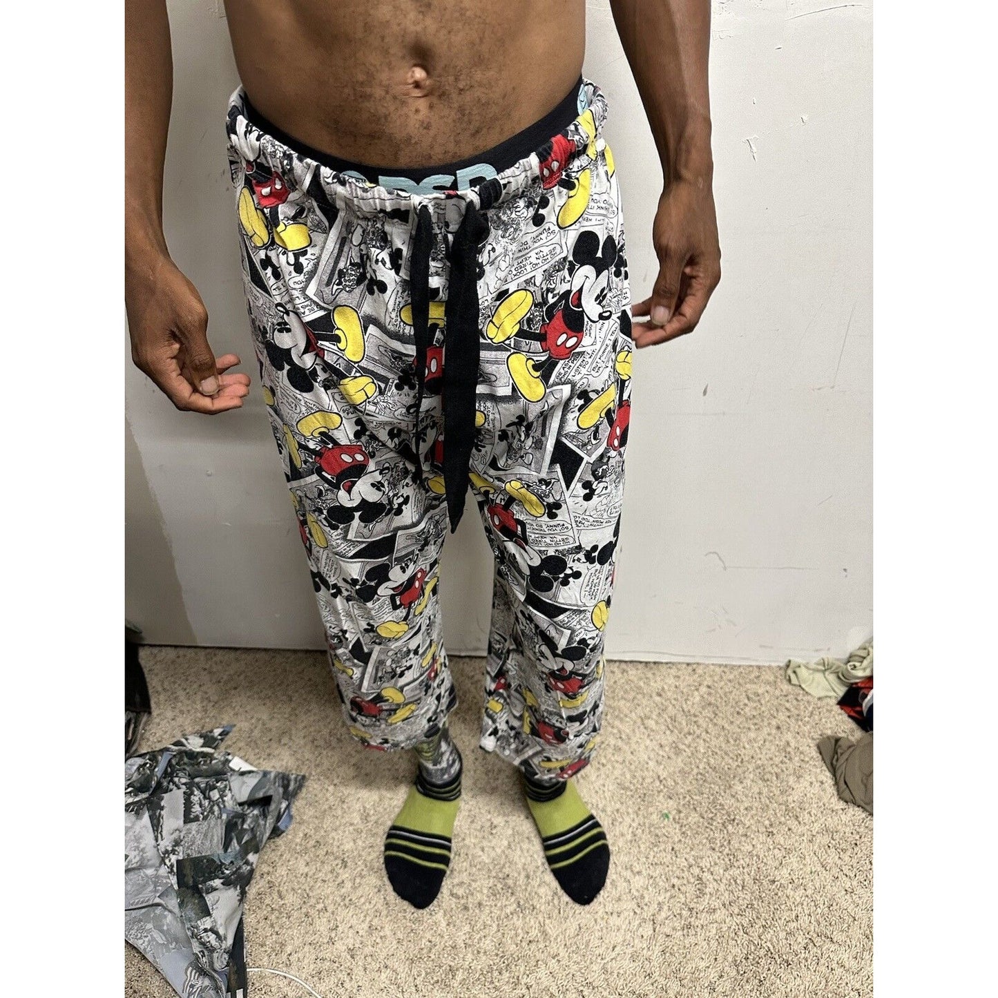 Boys Disney Large 12-14 Mickey Mouse Sleepwear Pajama Bottoms No Pockets