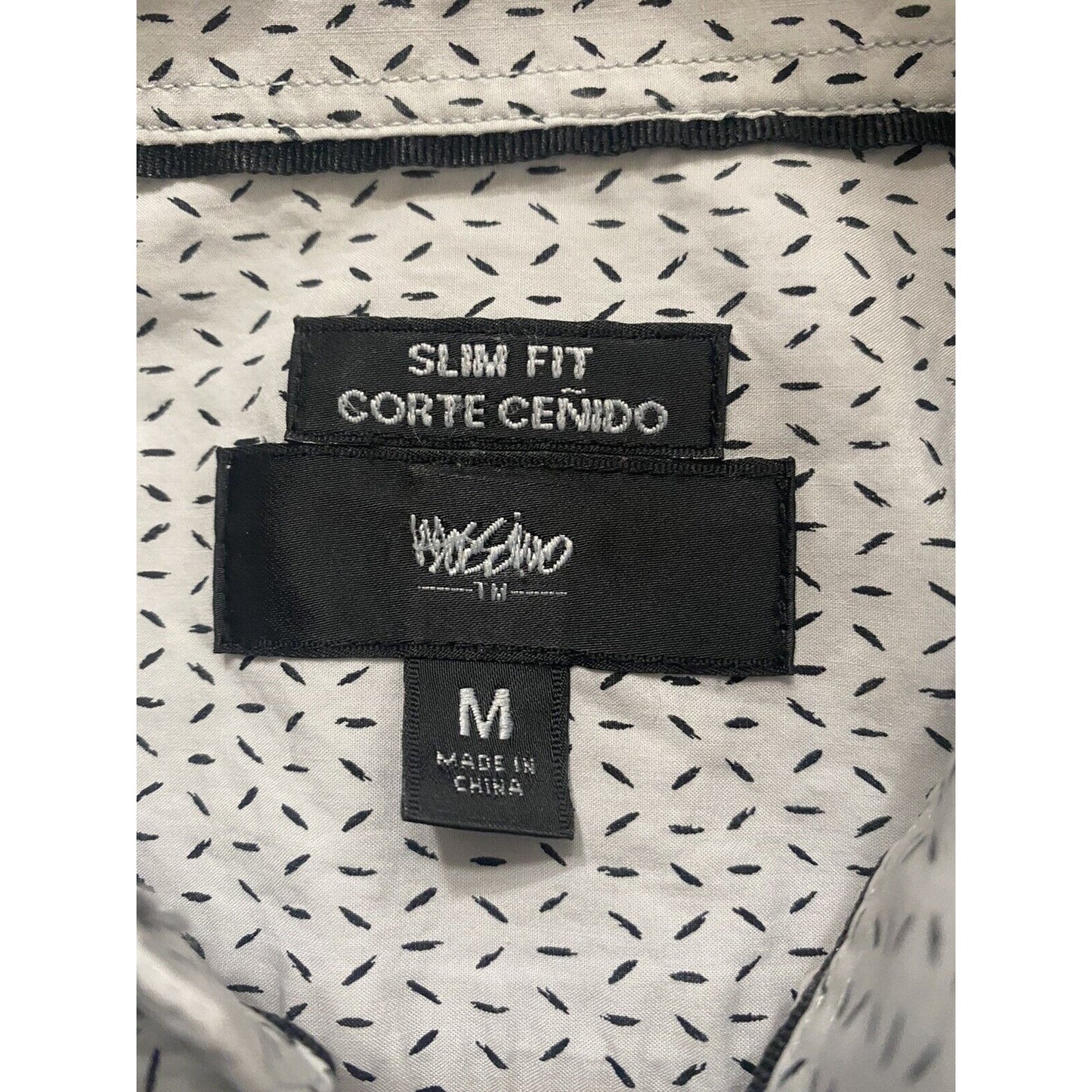 Mossimo Slim Fit Men’s Medium Gray with Black Confetti Button-down Long Sleeves