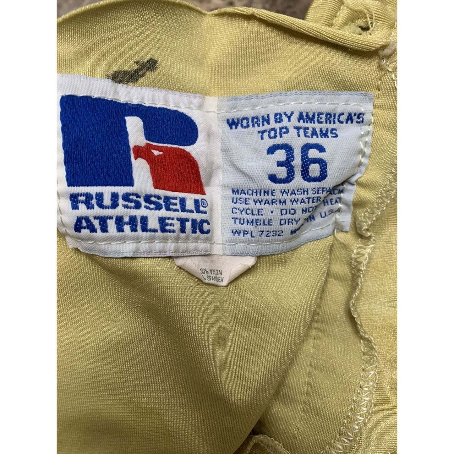 “ET” Football Pants Gold Russell Athletic Size 36