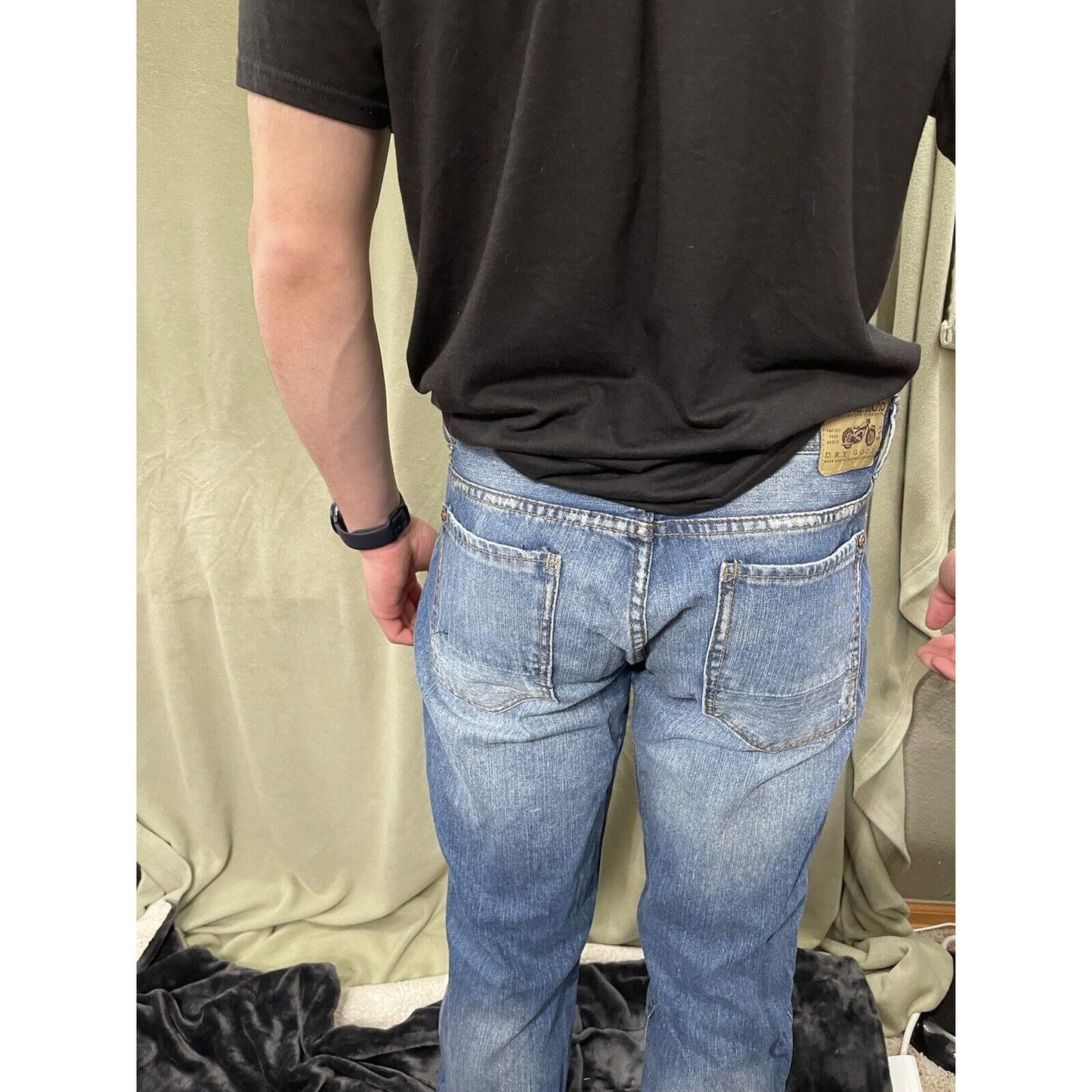 Men’s 33x32 Marc Moto Boot Throttle Blue Jeans