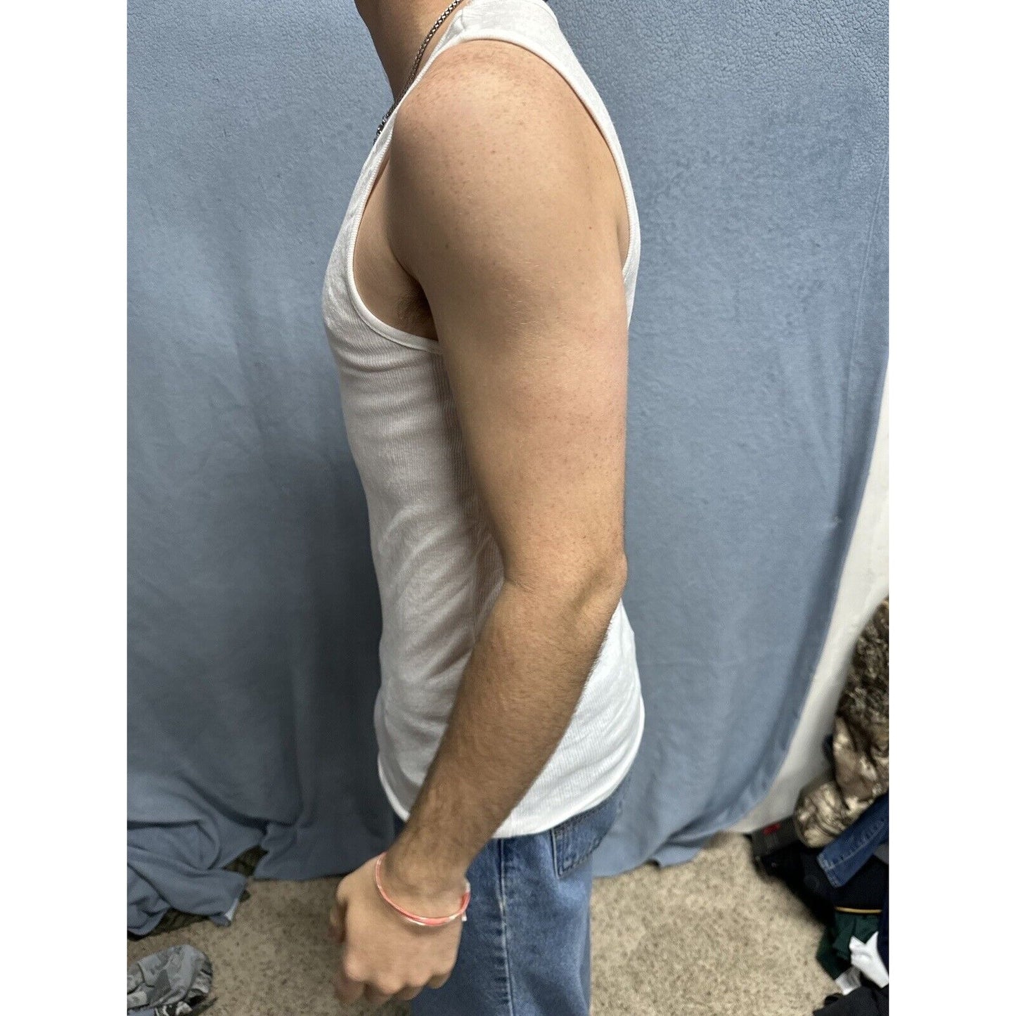 Men’s Perry Ellis Portfolio Large Tank Top Muscle Shirt White