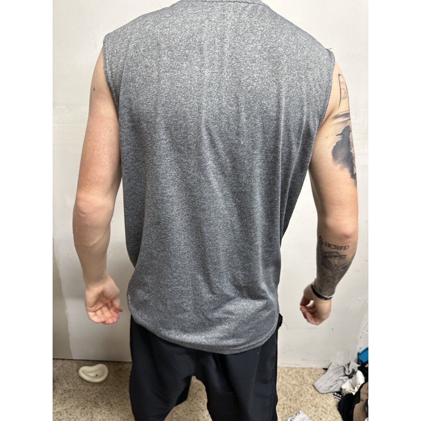 Men’s Gray Champion Medium USA Muscle Shirt Tank To