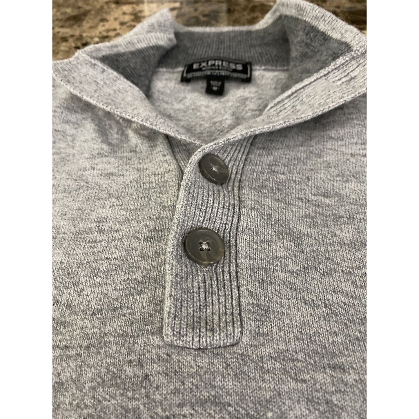Express Merino Wool Blend Men’s Medium Gray Pullover Sweater