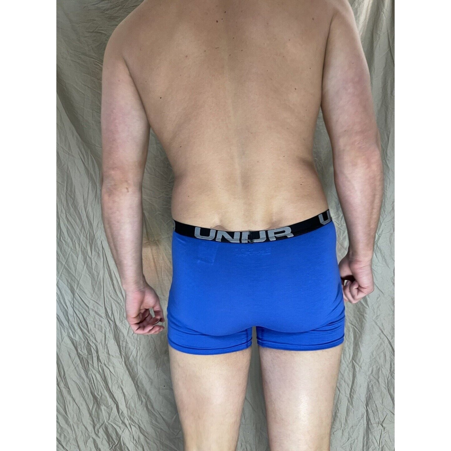youth XL royal blue under armour fitted heat gear boxer briefs