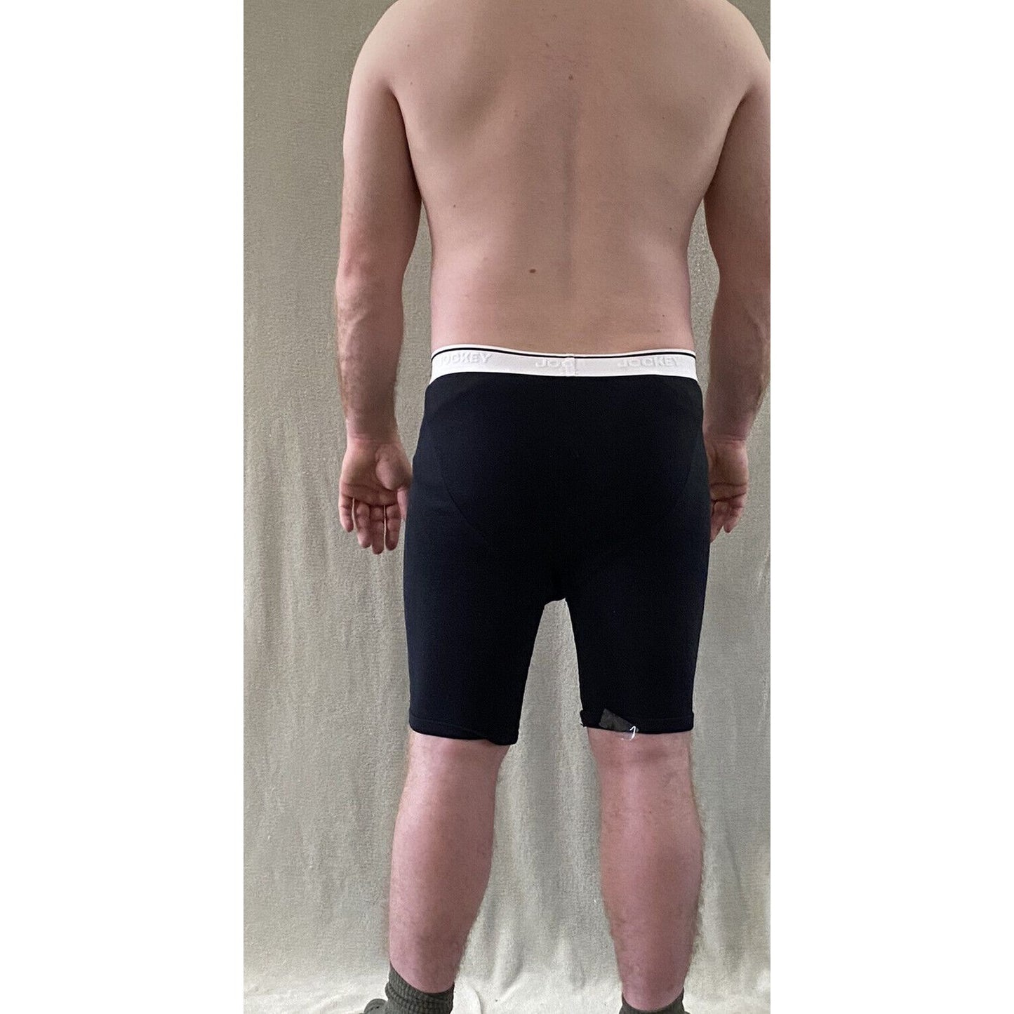 Jockey Men's XL Black & White Band Cotton-blend Boxer Briefs Underwear