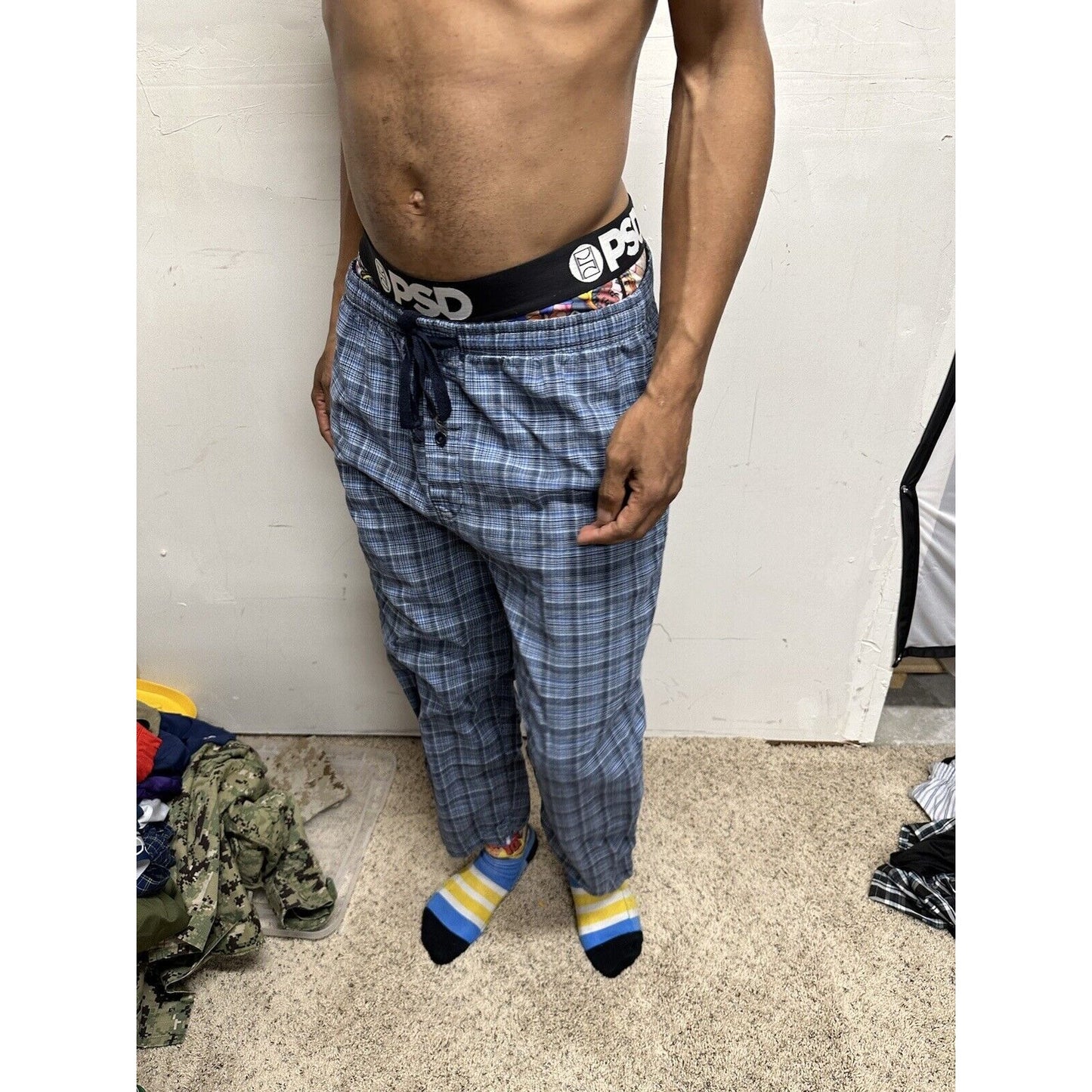 Men’s Blue Plaid Hathaway Sport Small Lounge Pants Pajamas