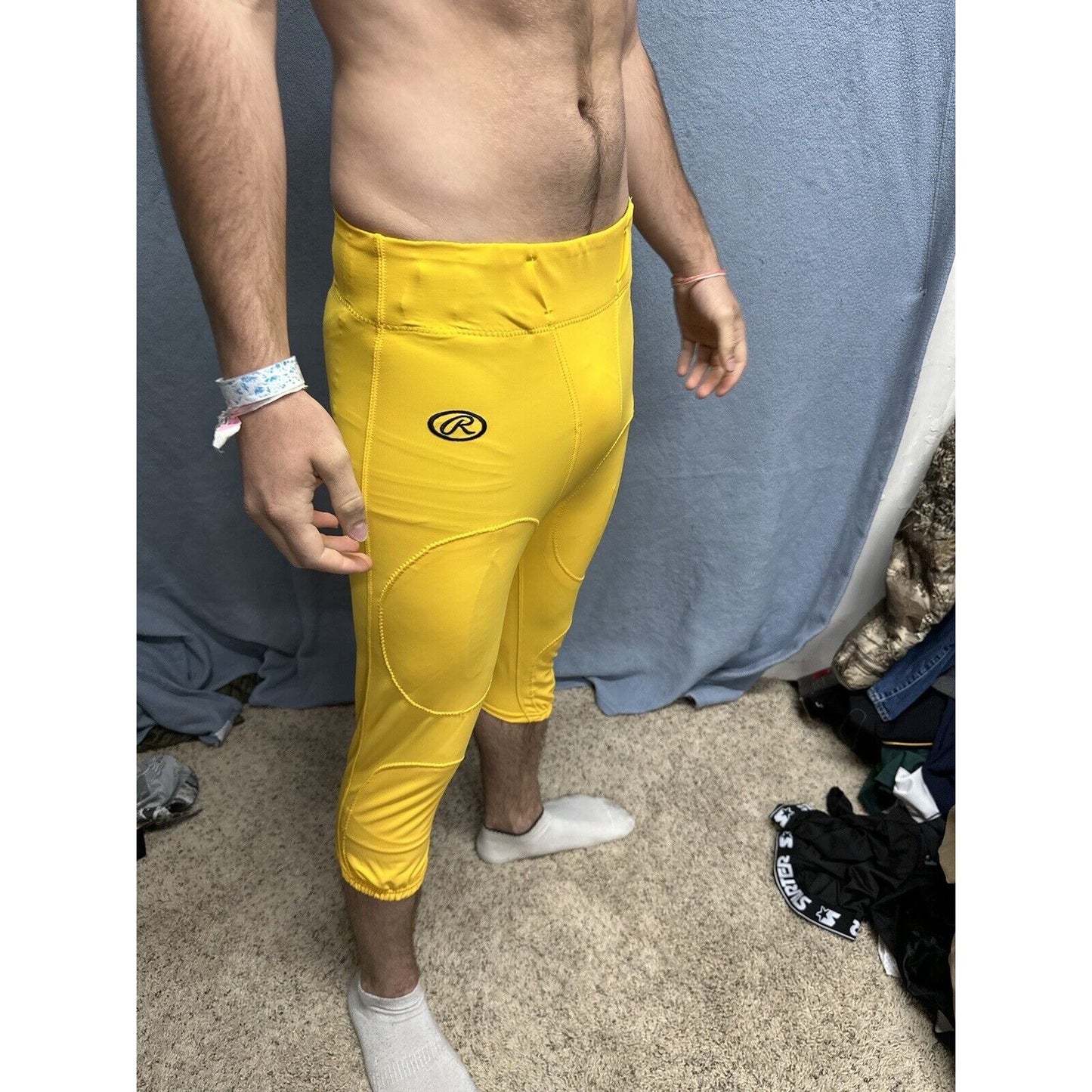Men’s Rawlings Football Pants Yellow Medium Nylon Spandex