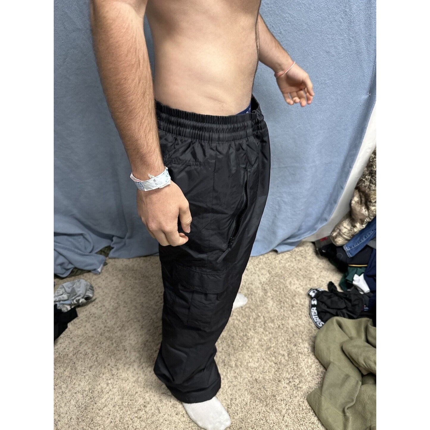 Men’s Black Sports Essentials Large Nylon Snow Pants