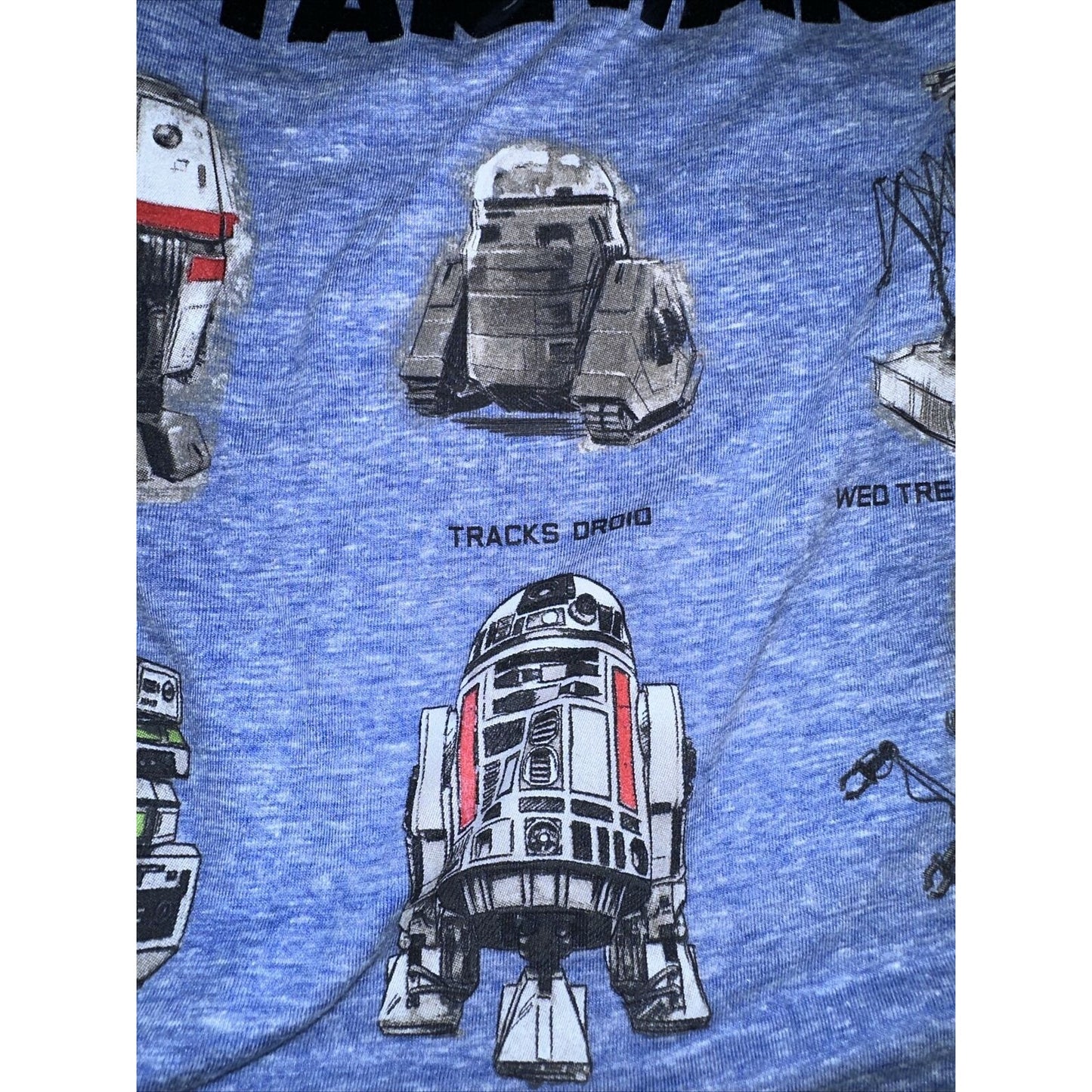 Star Wars Men’s Blue Tshirt Large Droids