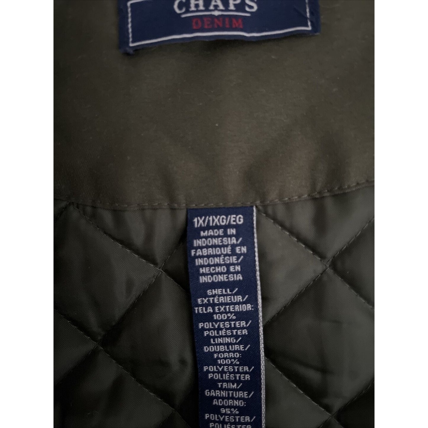 Men's Chaps Denim sleeveless vest brown and olive green Size 1X