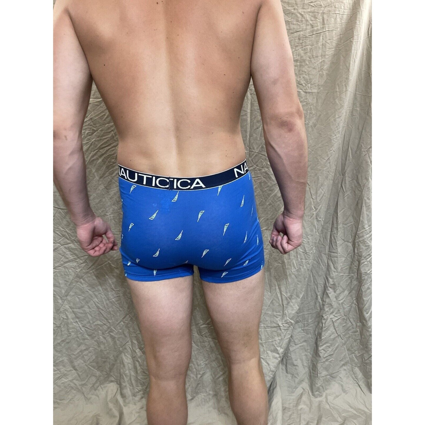men's Rainbow Pride nautica 5% spandex boxer brief Blue Extra Large