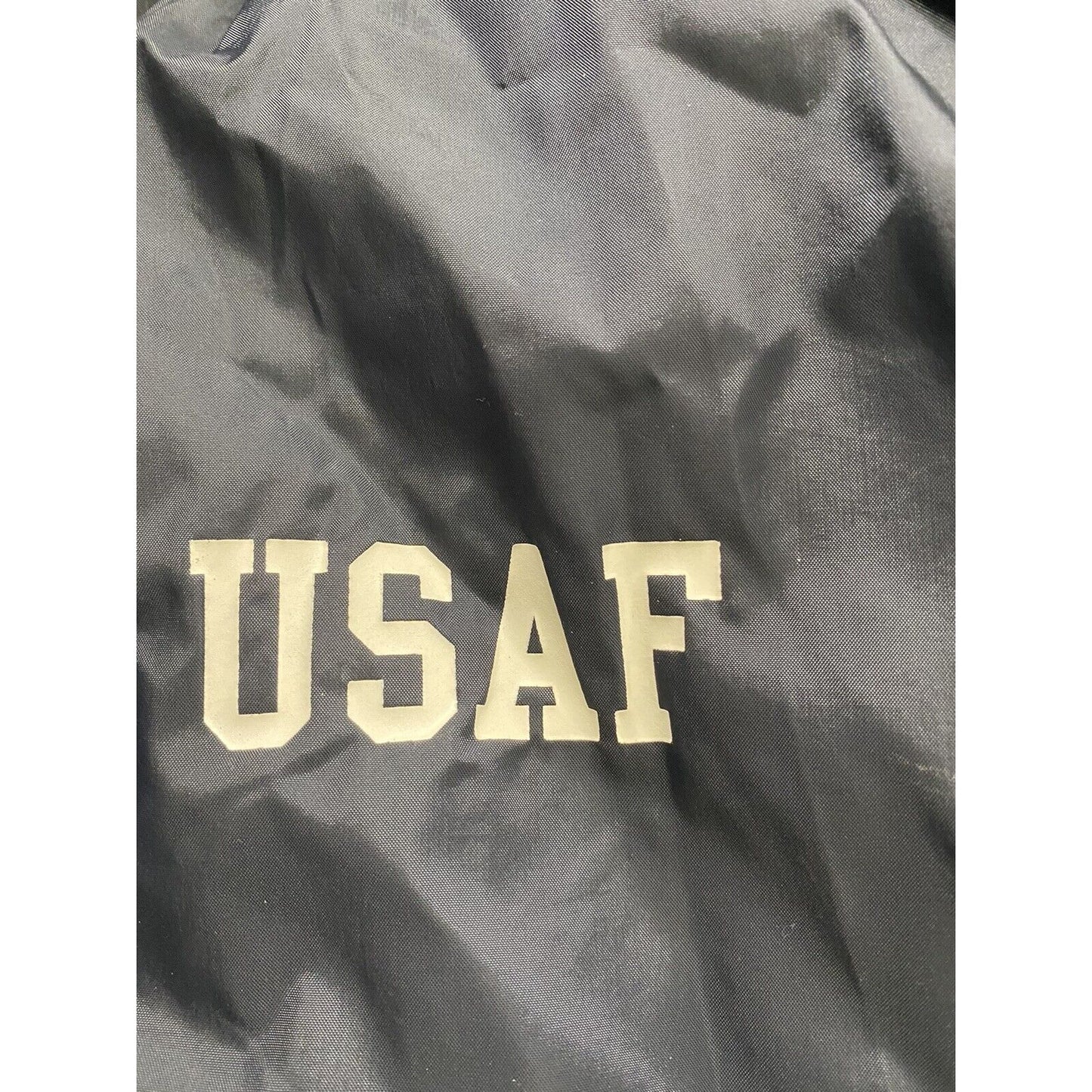 US AIR FORCE Holloway Men’s Large Windbreaker Navy Blue Jacket w/ White Stripe