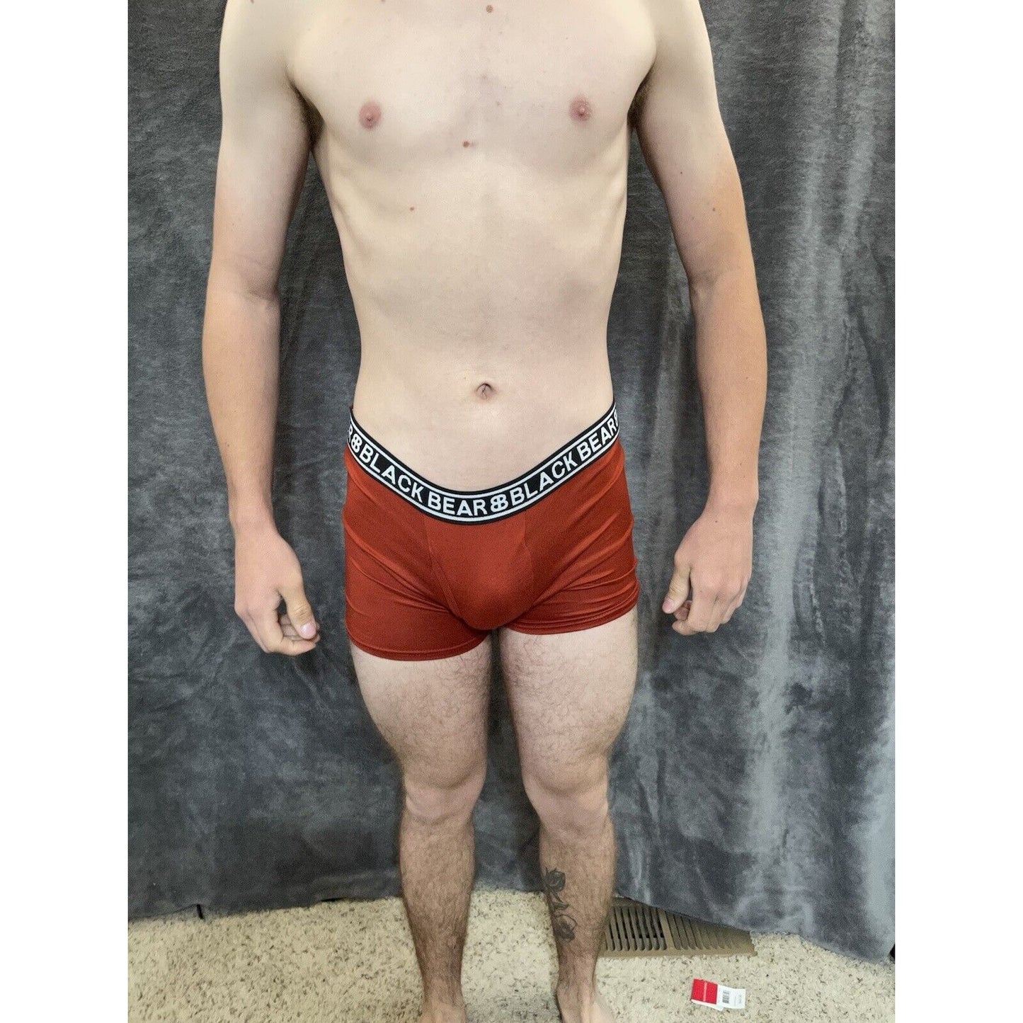 men's medium athletic trunk style black bear boxer brief Rust Color