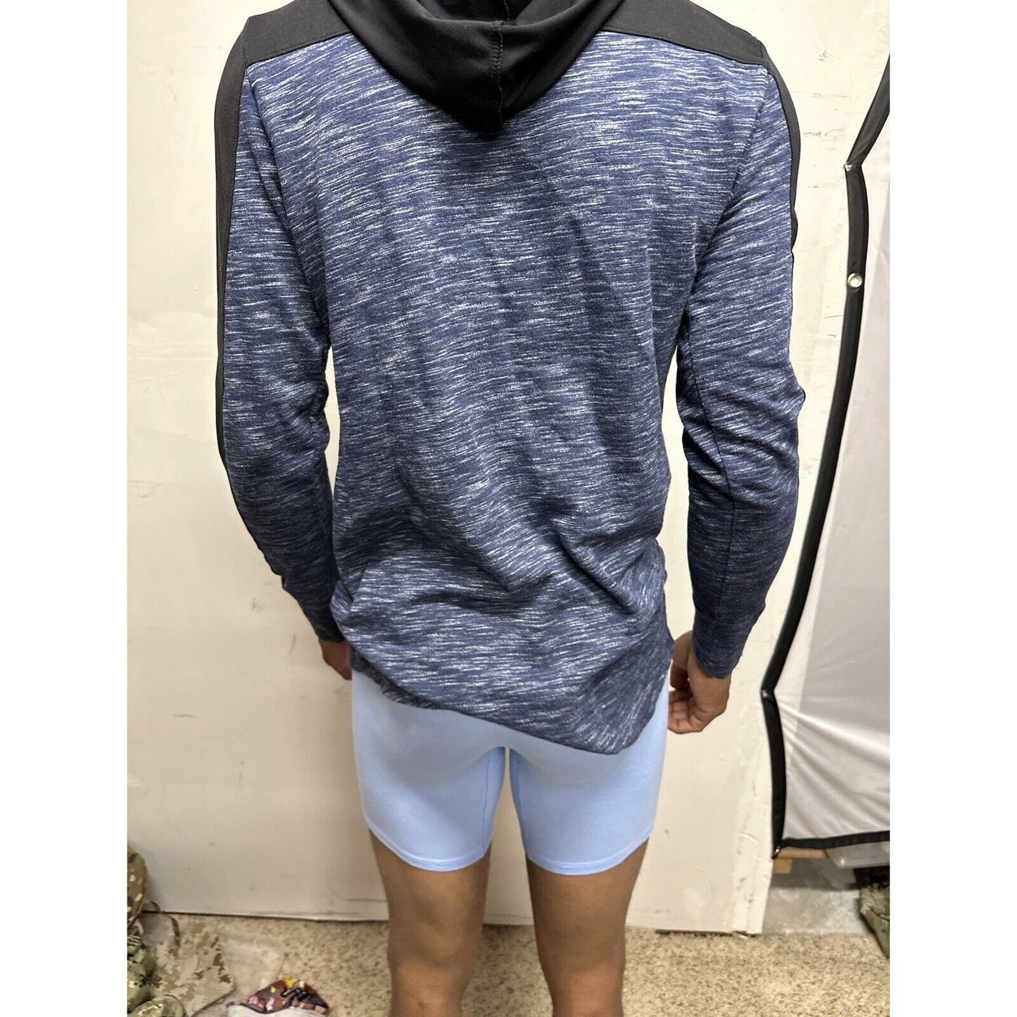 Men’s Blue And Black Boyfriend Hoodie Large Full Zip